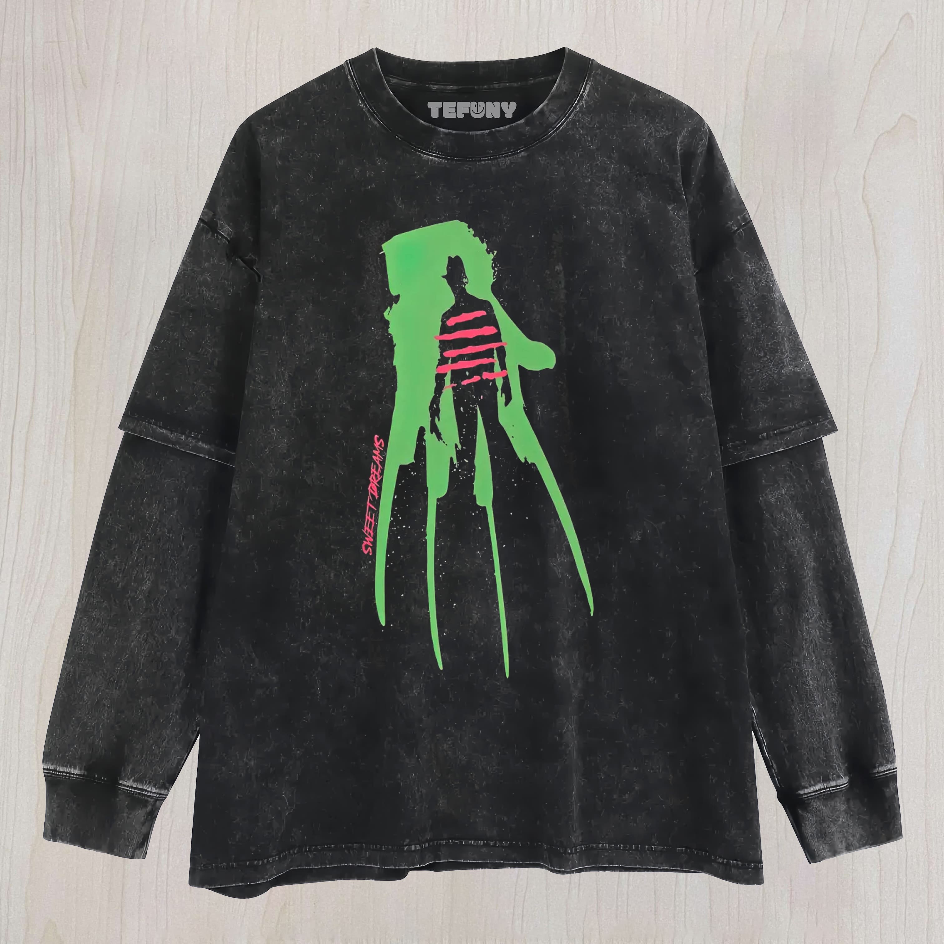 HORROR KILLER SILHOUETTE VINTAGE WASHED UNISEX TEE, TANK TOP, LAYERED LS, SWEATSHIRT & HOODIE