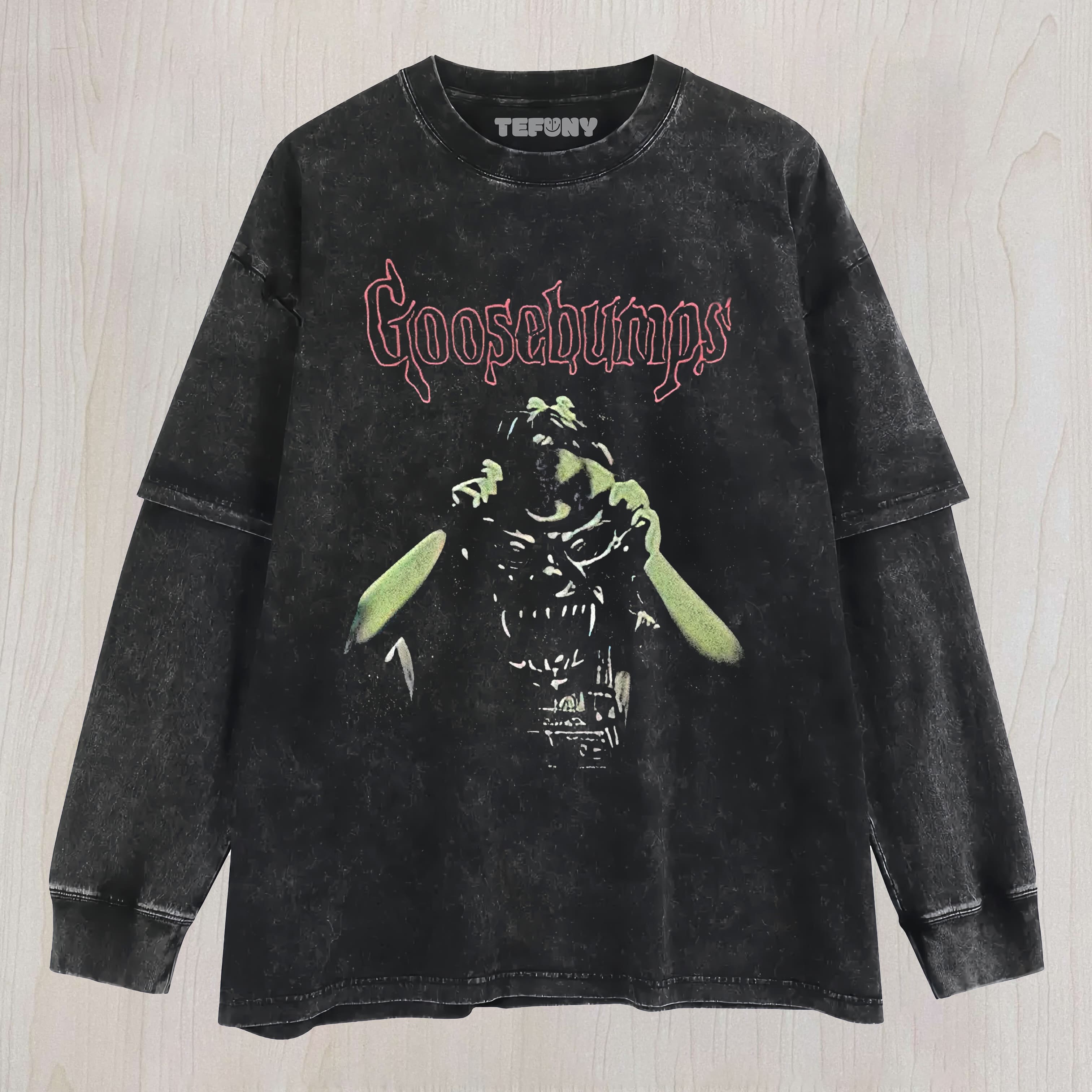HORROR MASK GRAPHIC VINTAGE WASHED UNISEX TEE, TANK TOP, LAYERED LS, SWEATSHIRT & HOODIE