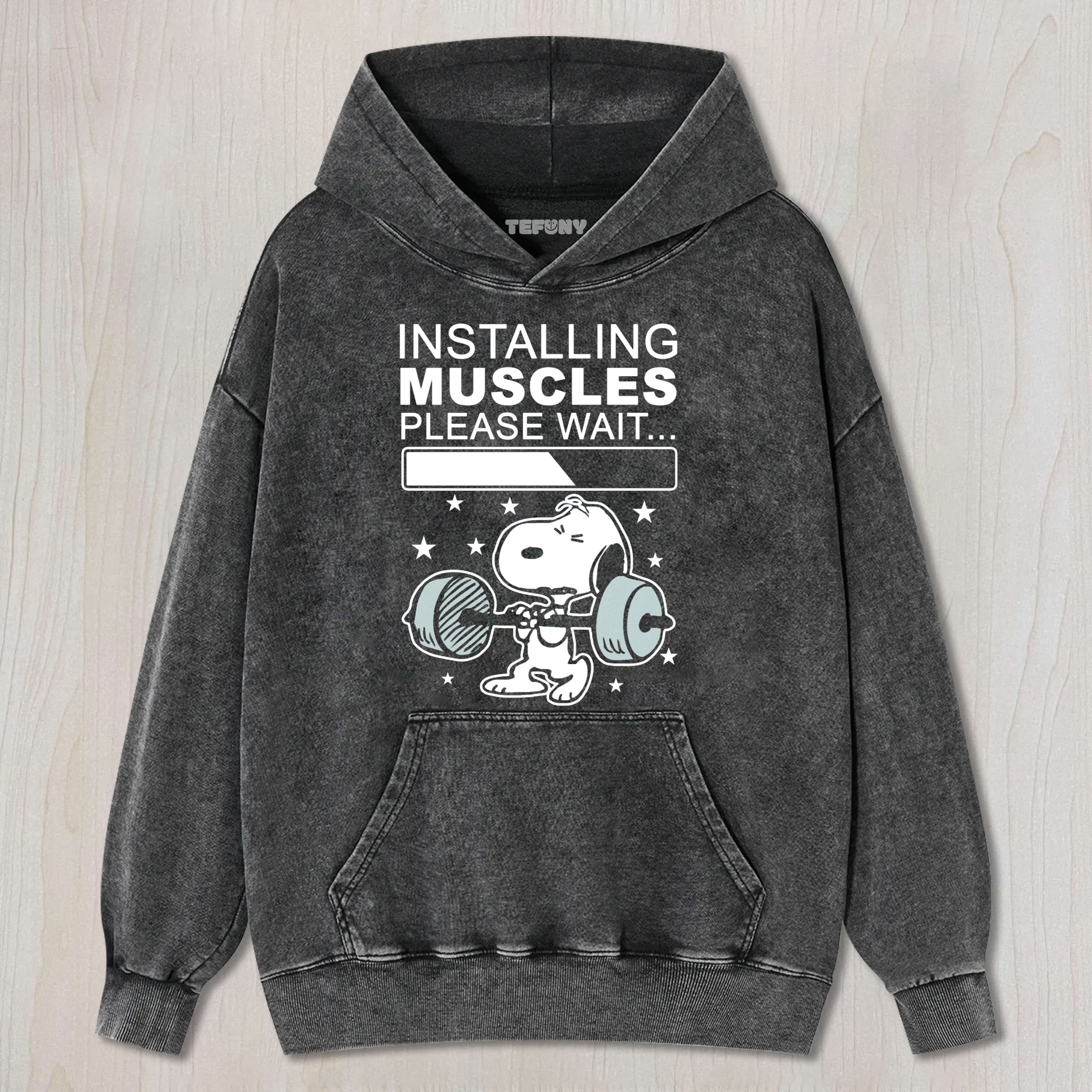 INSTALLING MUSCLES PLEASE WAIT TEE & SWEAT & HOOD