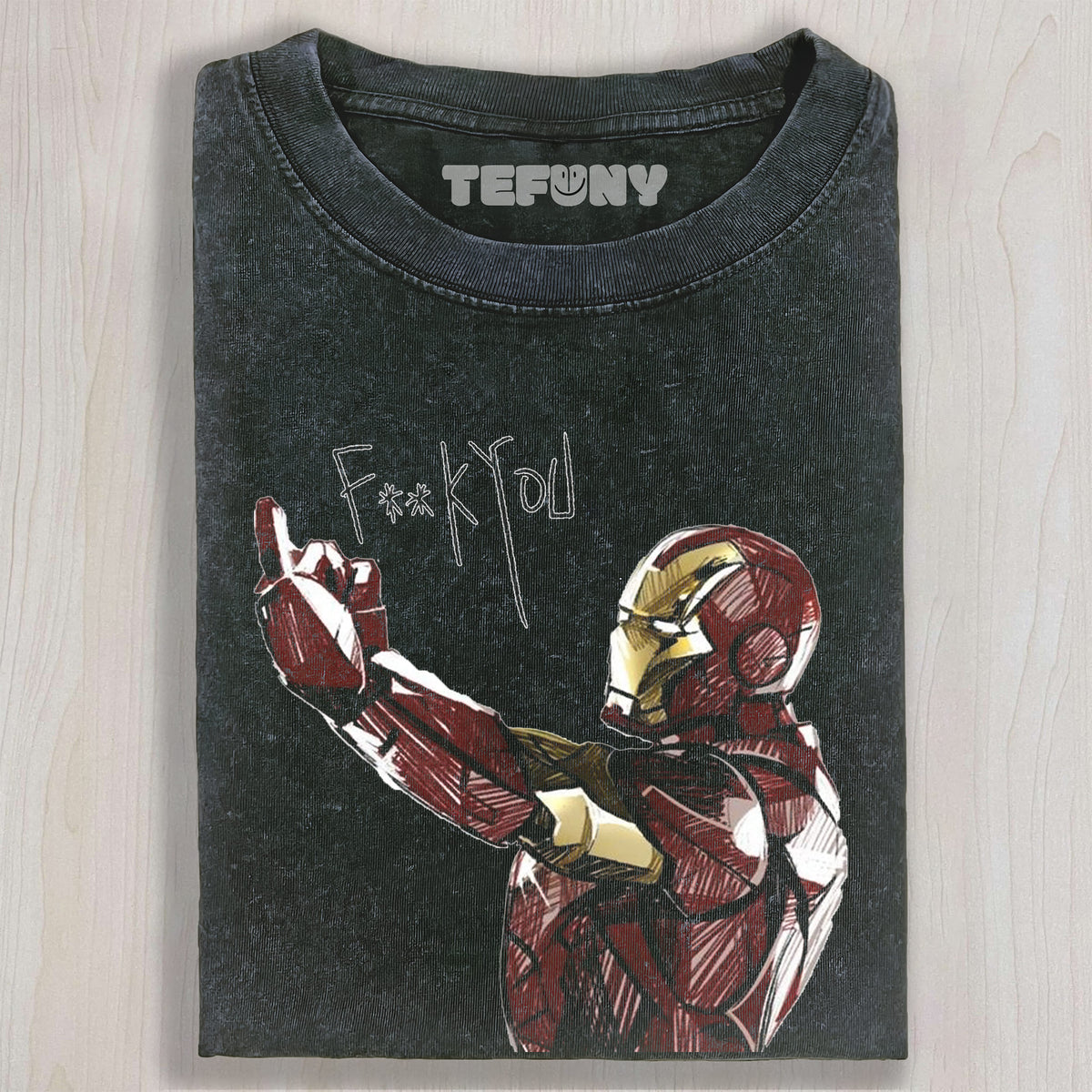 IRON MAN MIDDLE FINGER UNISEX TEE, TANK TOP, LAYERED LS, SWEATSHIRT & HOODIE