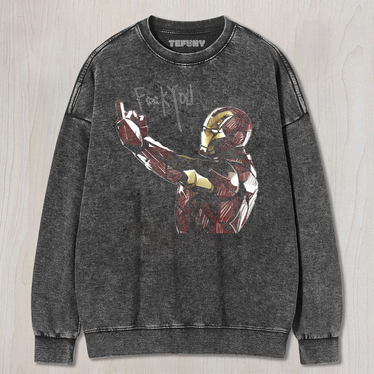 IRON MAN MIDDLE FINGER UNISEX TEE, TANK TOP, LAYERED LS, SWEATSHIRT & HOODIE