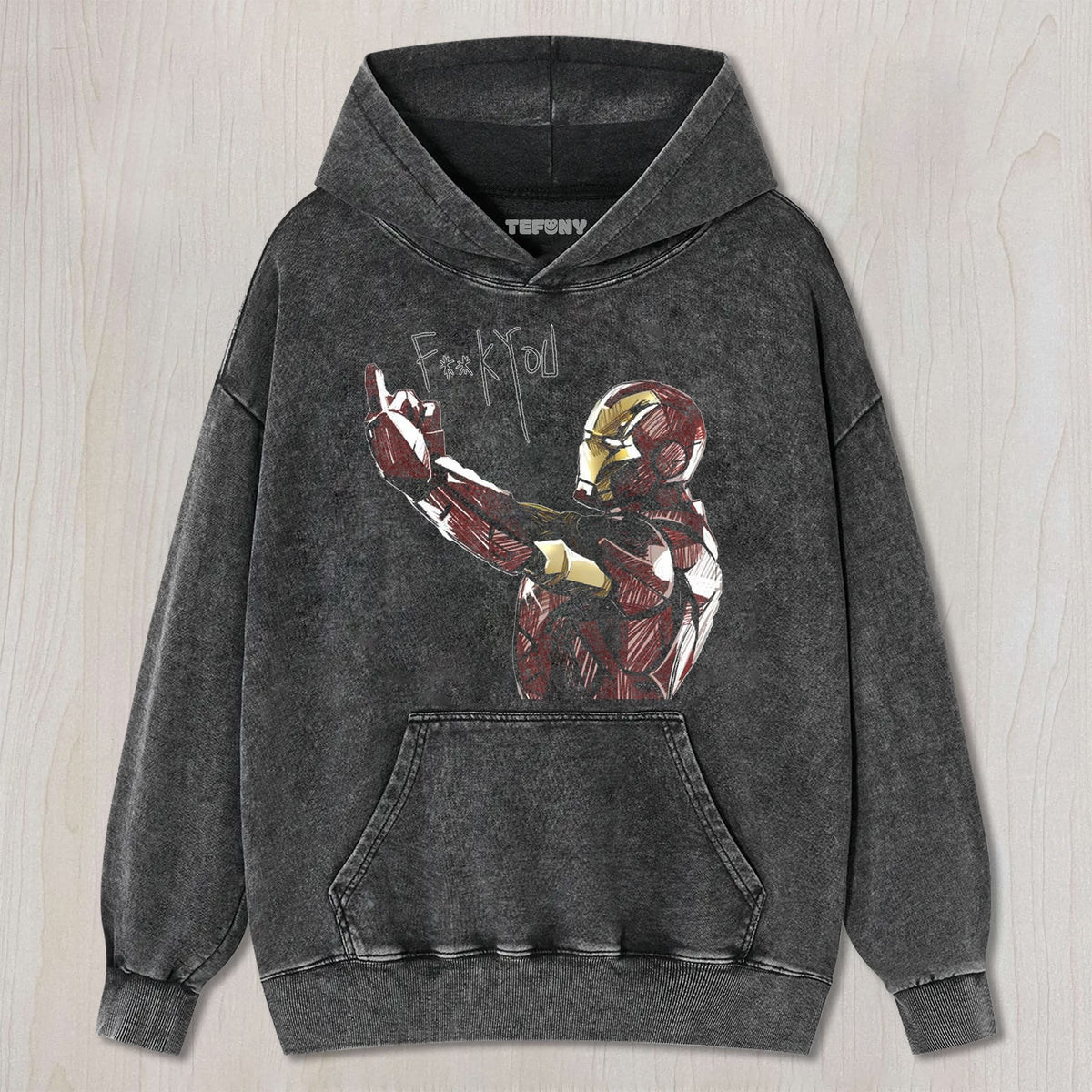 IRON MAN MIDDLE FINGER UNISEX TEE, TANK TOP, LAYERED LS, SWEATSHIRT & HOODIE