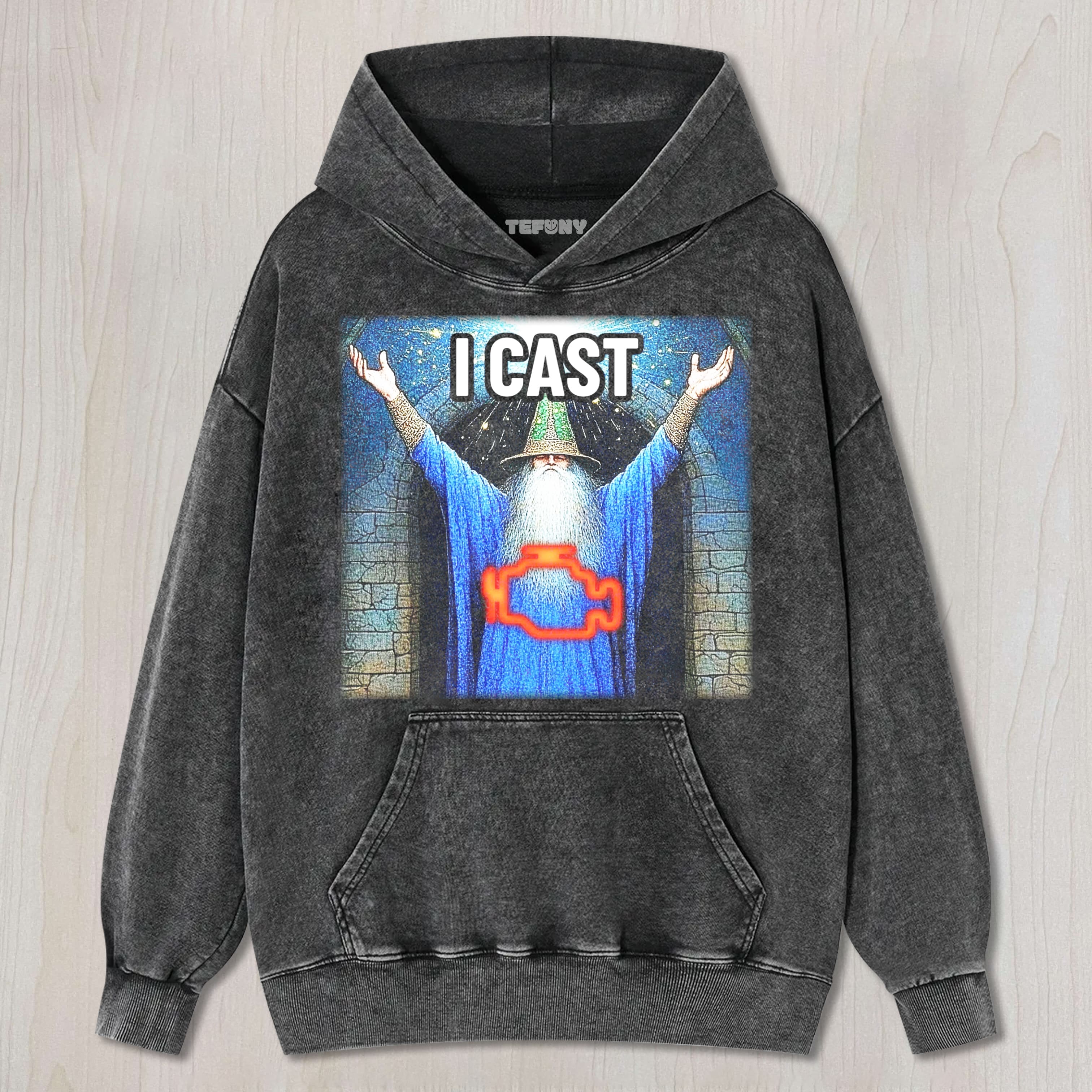 I CAST CHECK ENGINE LIGHT WIZARD MEME TEE & SWEAT & HOOD