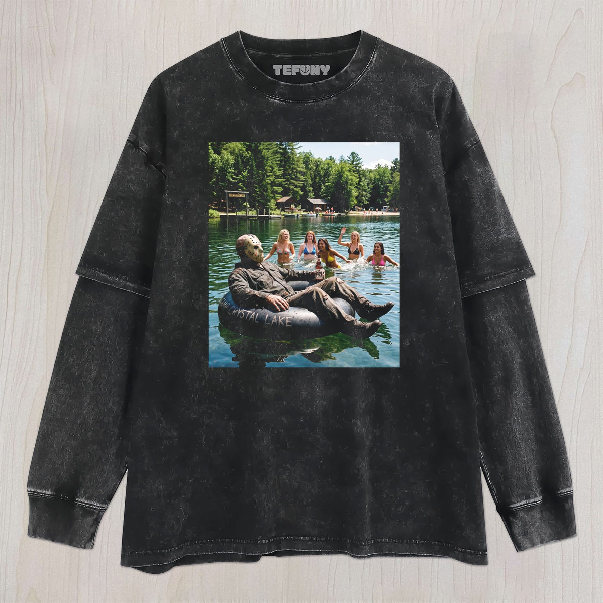 JASON AT CAMP CRYSTAL LAKE UNISEX TEE, TANK TOP, LAYERED LS, SWEATSHIRT & HOODIE