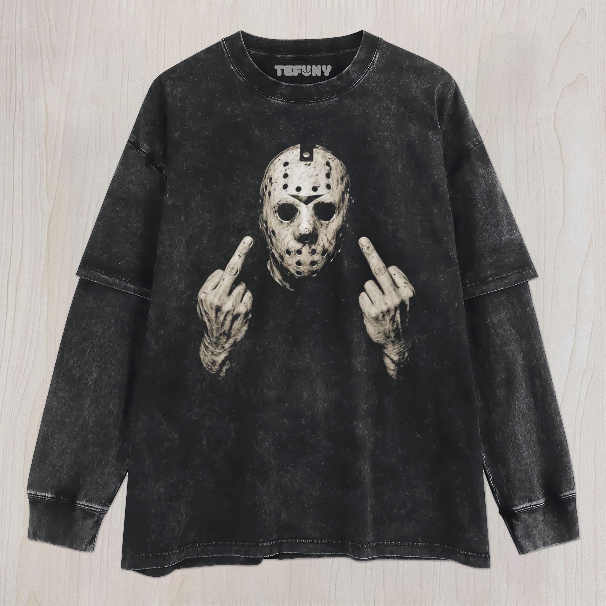 JASON MIDDLE FINGER UNISEX TEE, TANK TOP, LAYERED LS, SWEATSHIRT & HOODIE