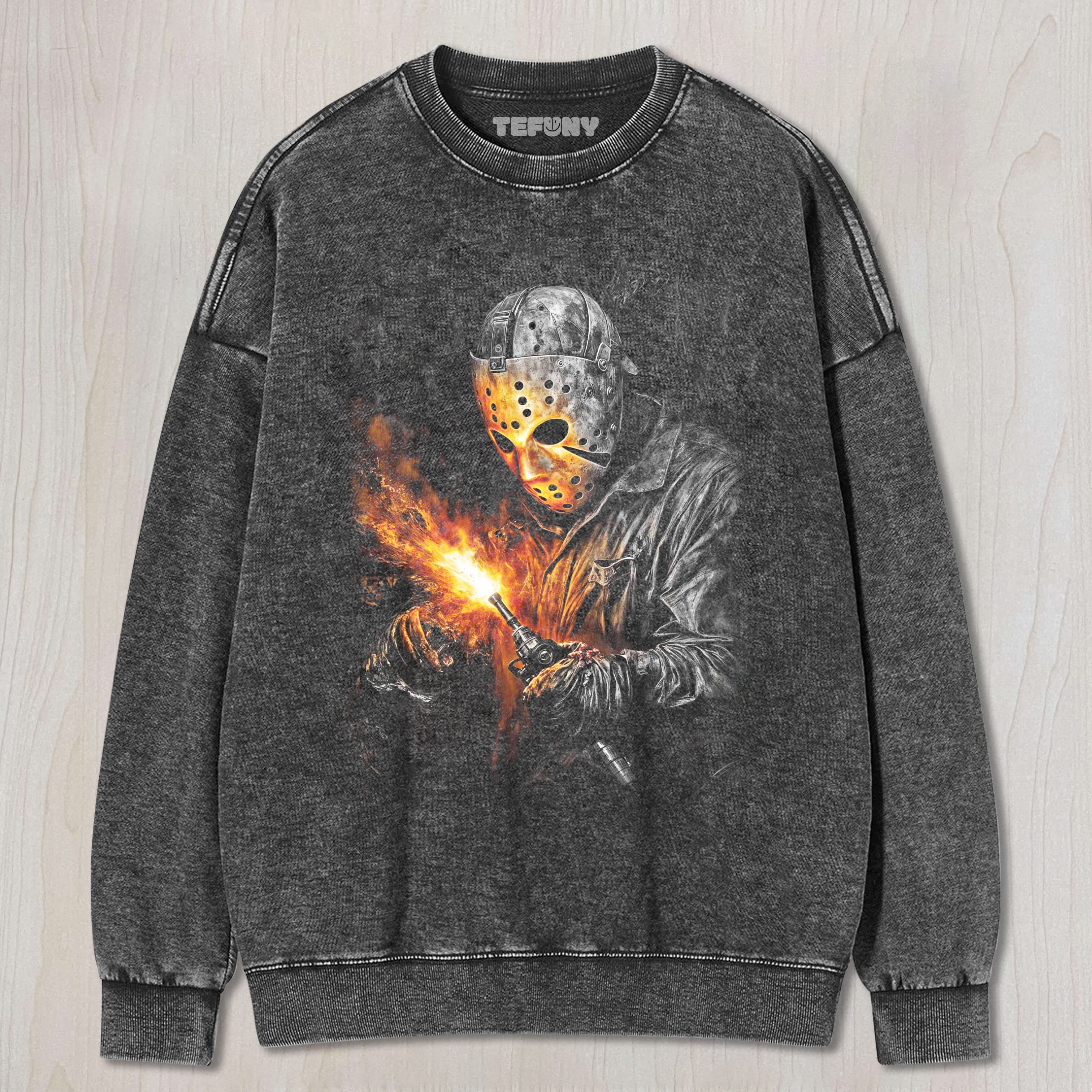 JASON VOORHEES LIGHTS A FIRE T-SHIRT & LONG SLEEVES & HOODIES