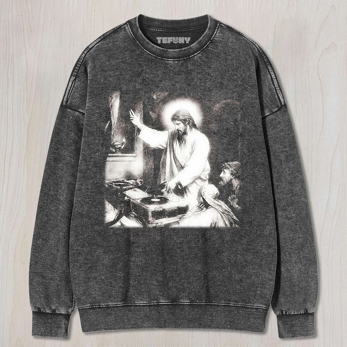 JESUS IS PLAYING DJ UNISEX TEE, TANK TOP, LAYERED LS, SWEATSHIRT & HOODIE