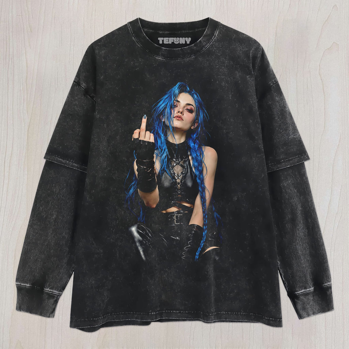JINX GIVES THE MIDDLE FINGER UNISEX TEE, TANK TOP, LAYERED LS, SWEATSHIRT & HOODIE