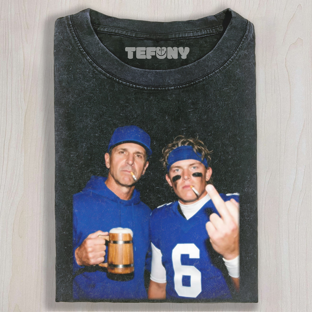 JOHN HARBAUGH & JD6 GIANTS FOOTBALL TEE UNISEX TEE, TANK TOP, LAYERED LS, SWEATSHIRT & HOODIE