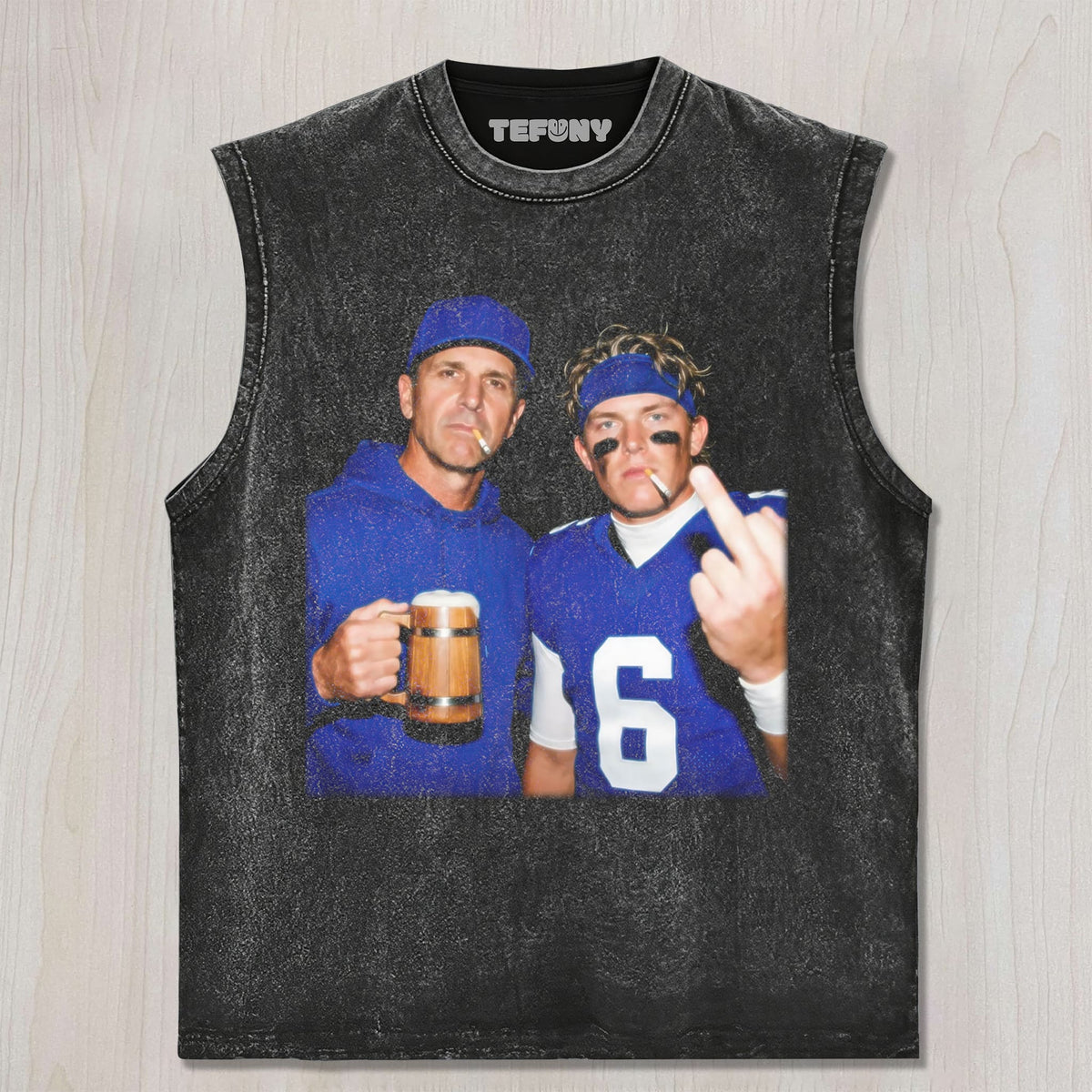 JOHN HARBAUGH & JD6 GIANTS FOOTBALL TEE UNISEX TEE, TANK TOP, LAYERED LS, SWEATSHIRT & HOODIE