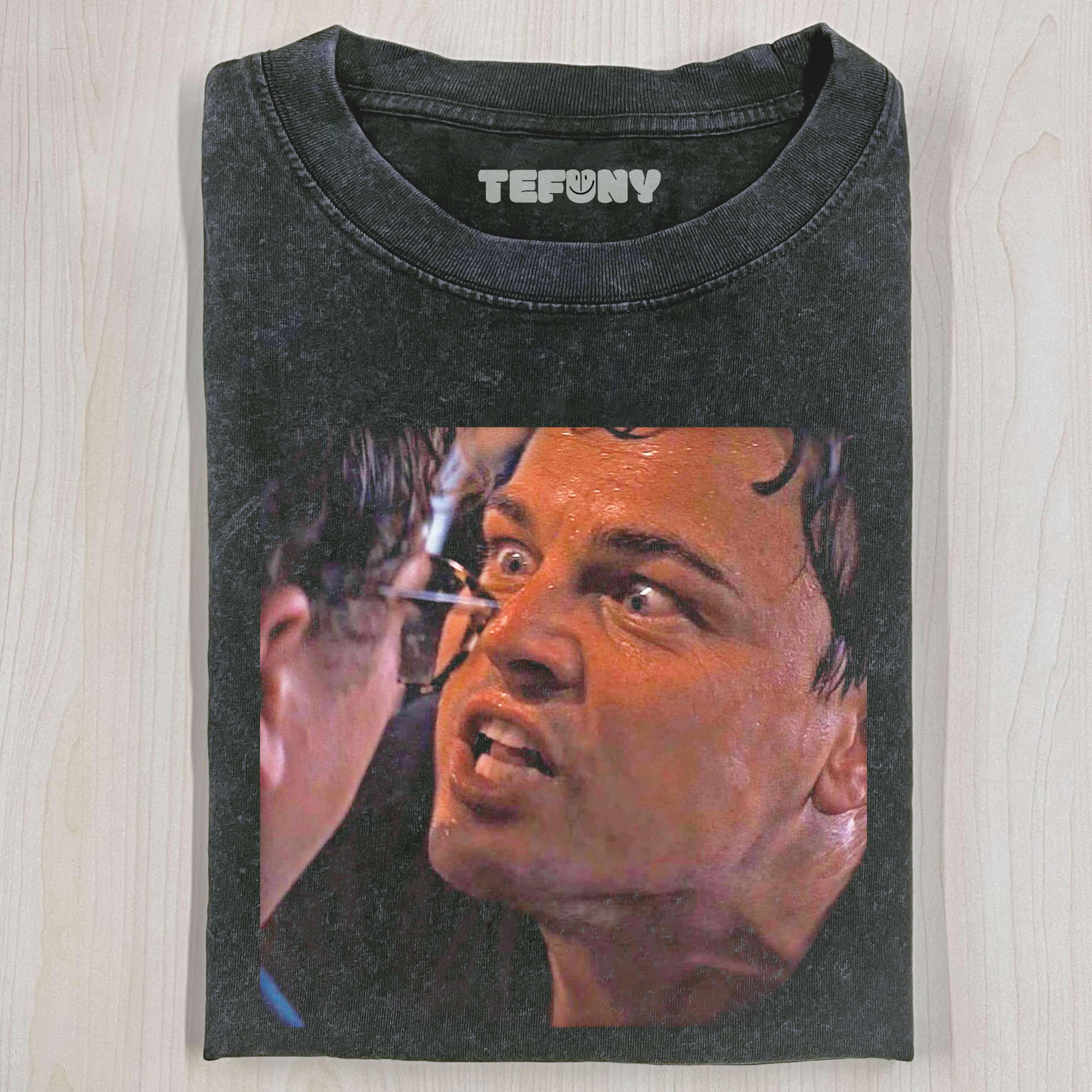 JORDAN BELFORT WITH A FEROCIOUS EXPRESSION T-SHIRT V1