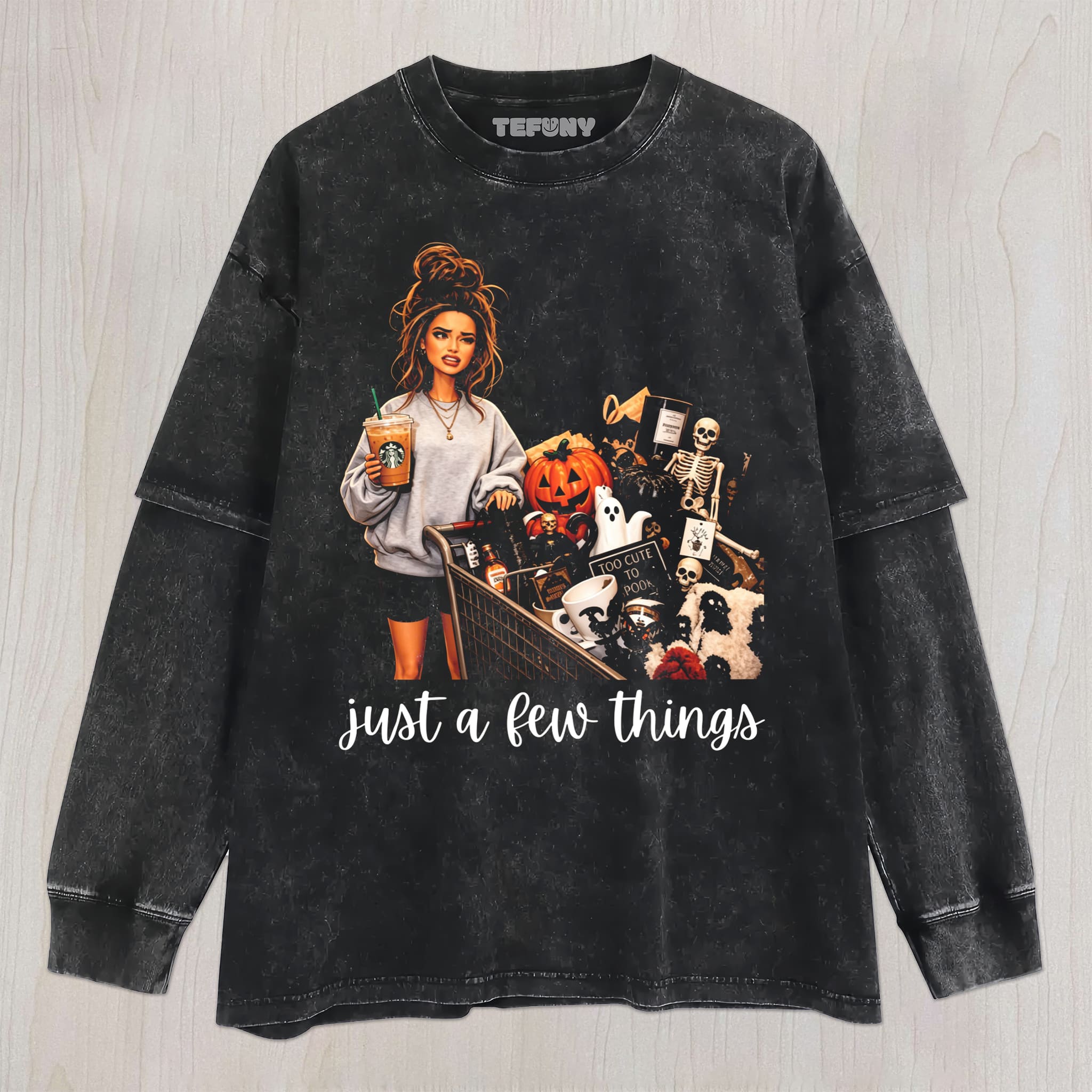 JUST A FEW THINGS SPOOKY CART UNISEX TEE, TANK TOP, LAYERED LS, SWEATSHIRT & HOODIE