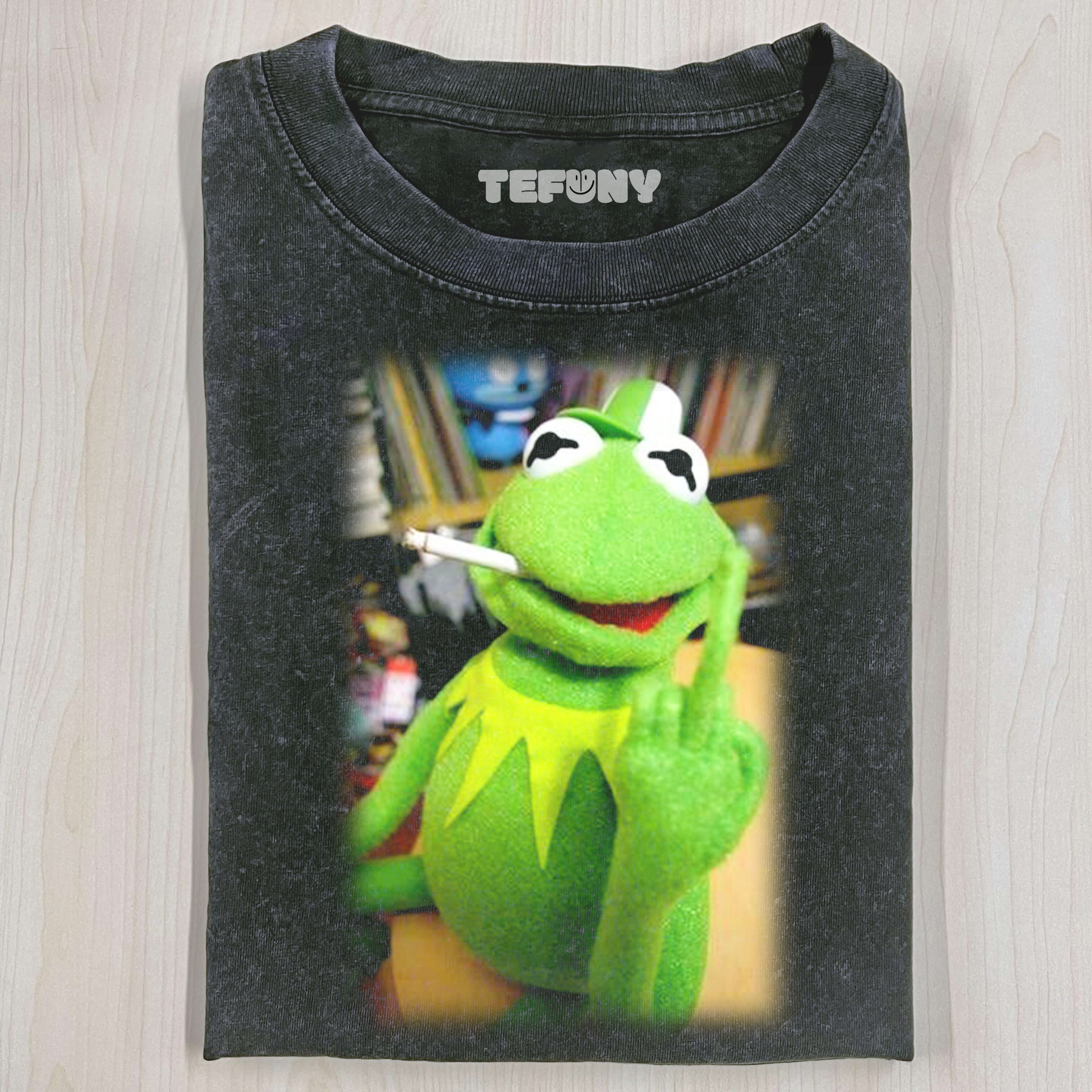 KERMIT THE FROG GIVING THE MIDDLE FINGER T-SHIRT
