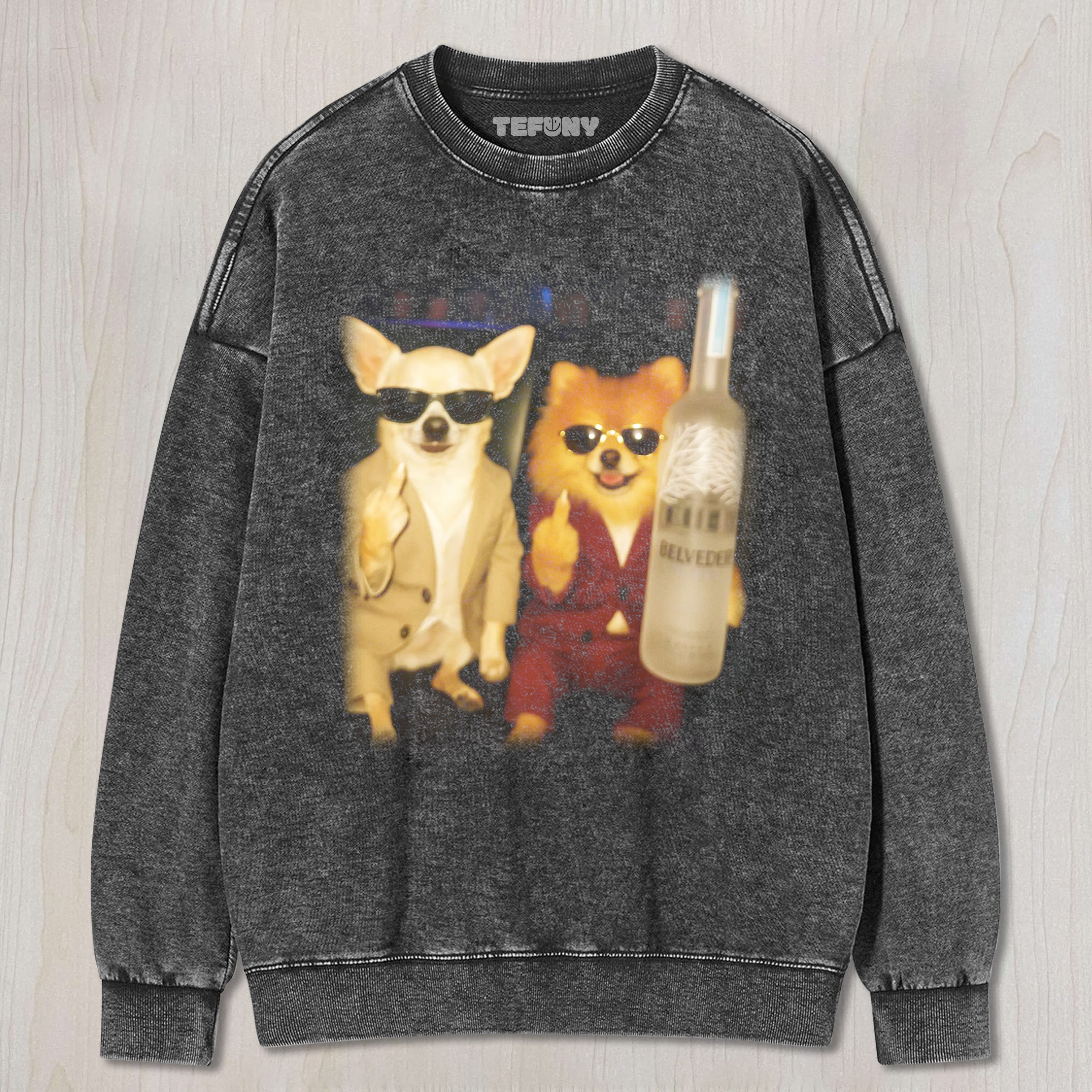 KITTENS AND PUPPIES GIVE THE MIDDLE FINGER IN A BAR T-SHIRT & LONG SLEEVES & HOODIES
