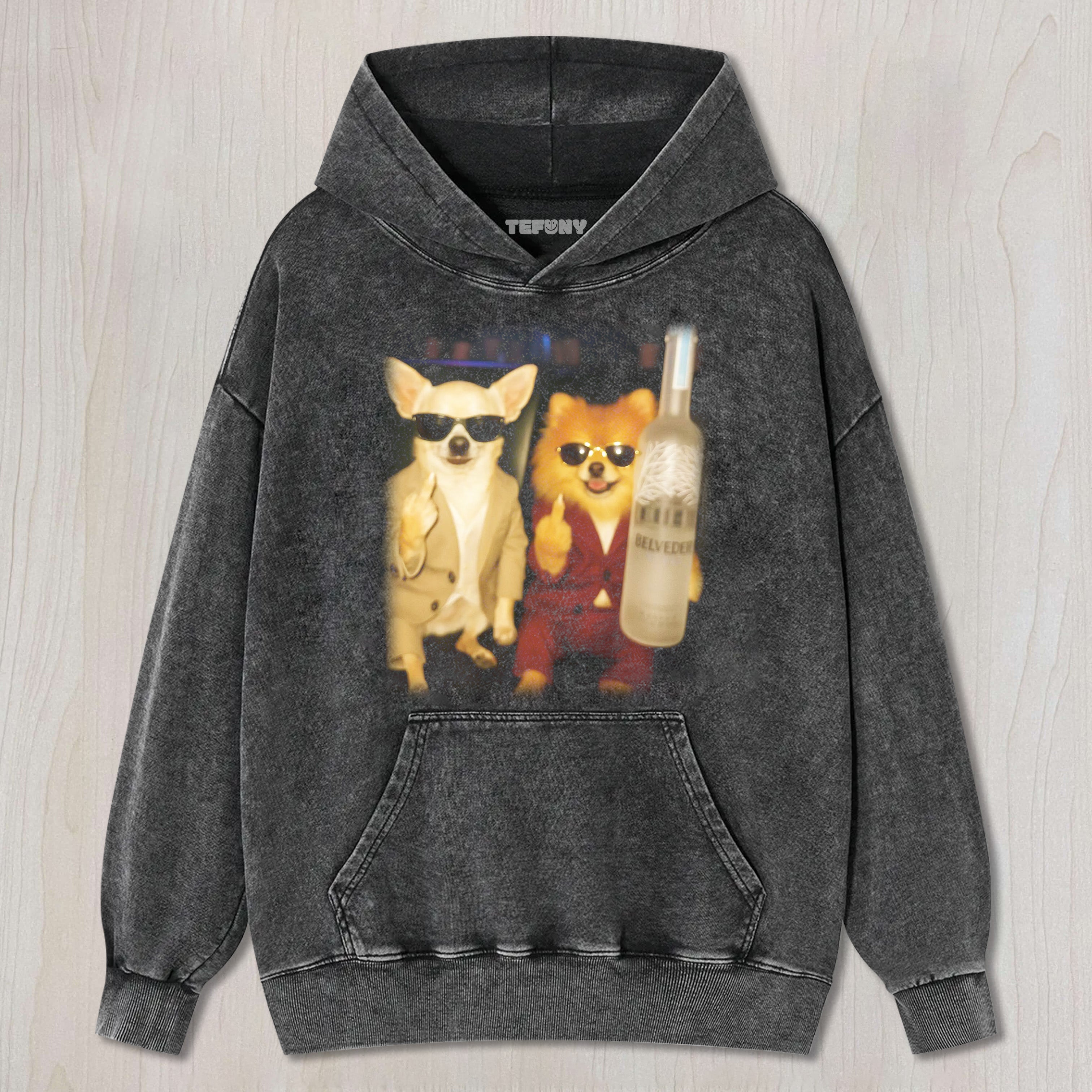 KITTENS AND PUPPIES GIVE THE MIDDLE FINGER IN A BAR T-SHIRT & LONG SLEEVES & HOODIES