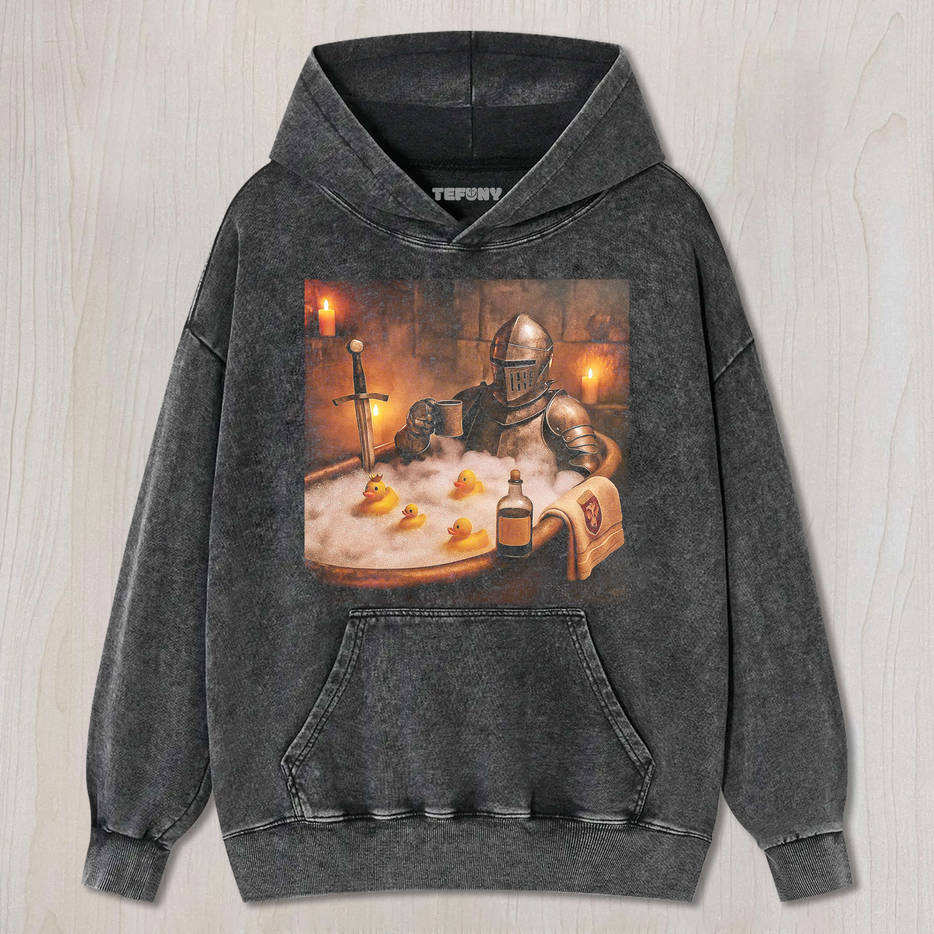 KNIGHT AND DUCK TAKING A BATH TEE & SWEAT & HOOD
