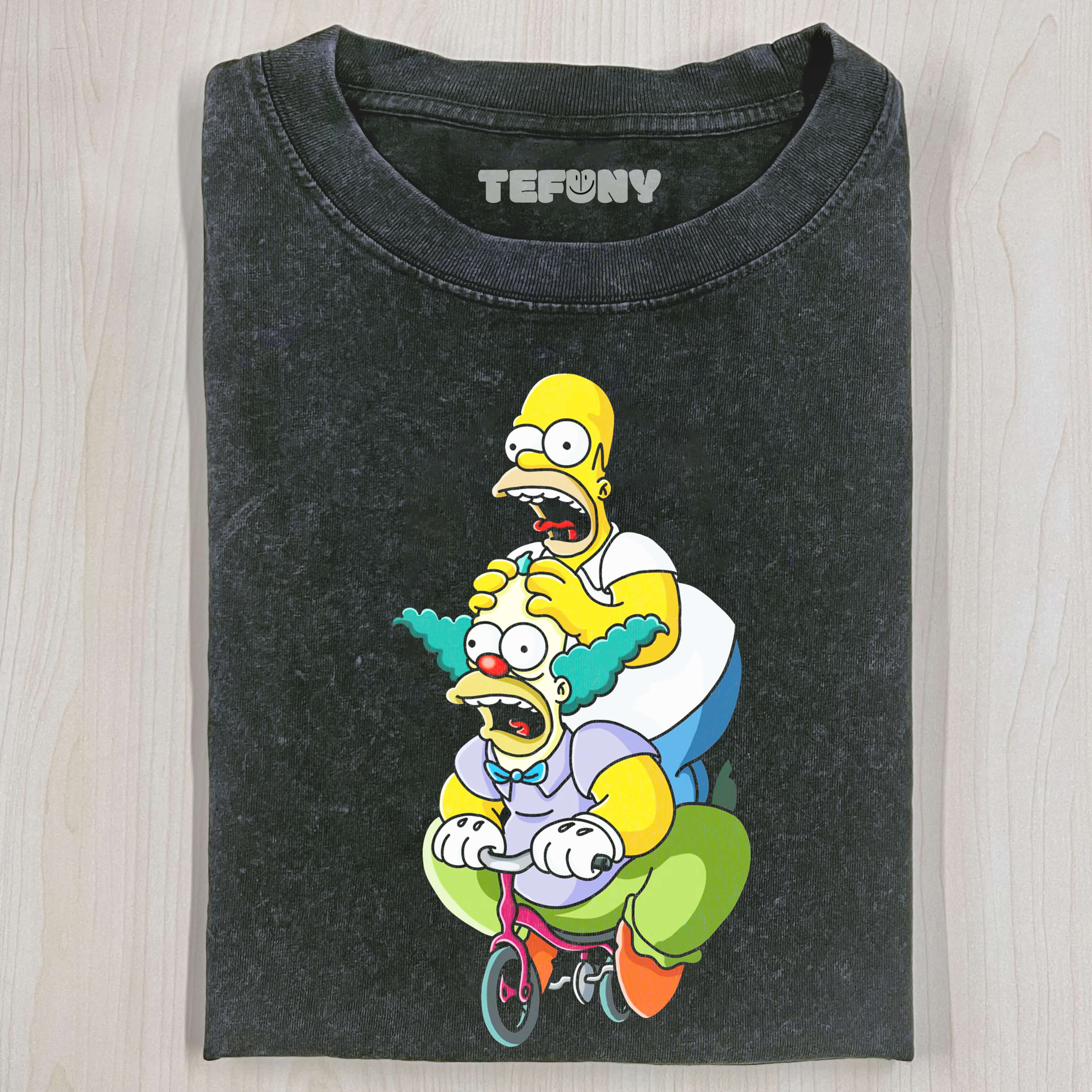 KRUSTY THE CLOWN CARRIES HOMER SIMPSON T-SHIRT