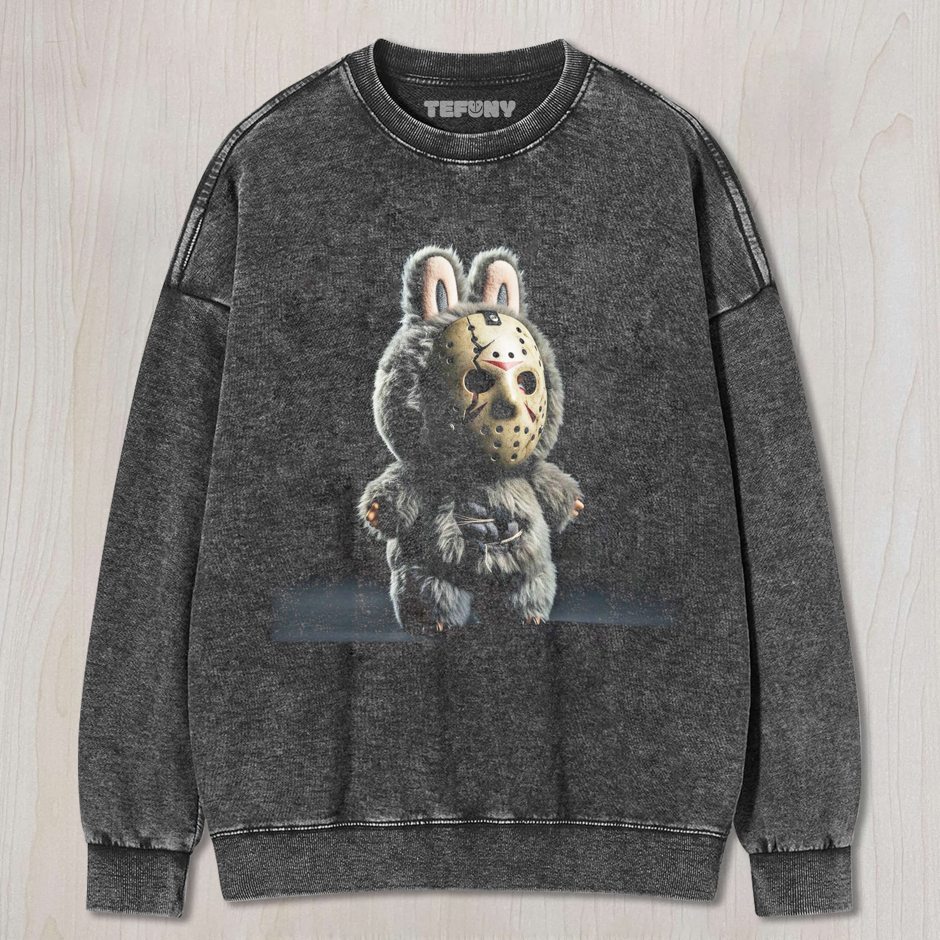 LABUBU WEARING JASON VOORHEES' MASK T-SHIRT