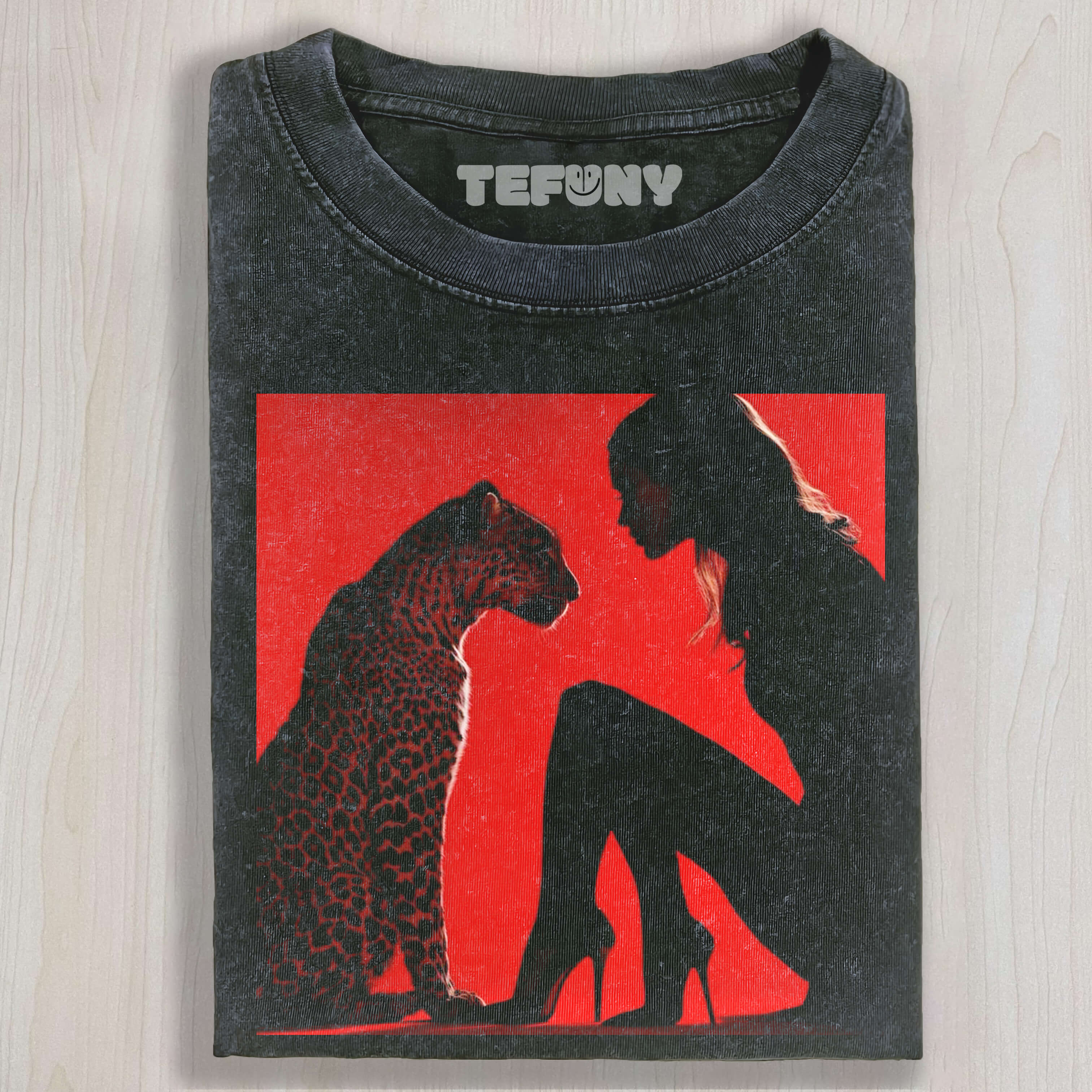 LEOPARD AND WOMAN V1 T-SHIRT