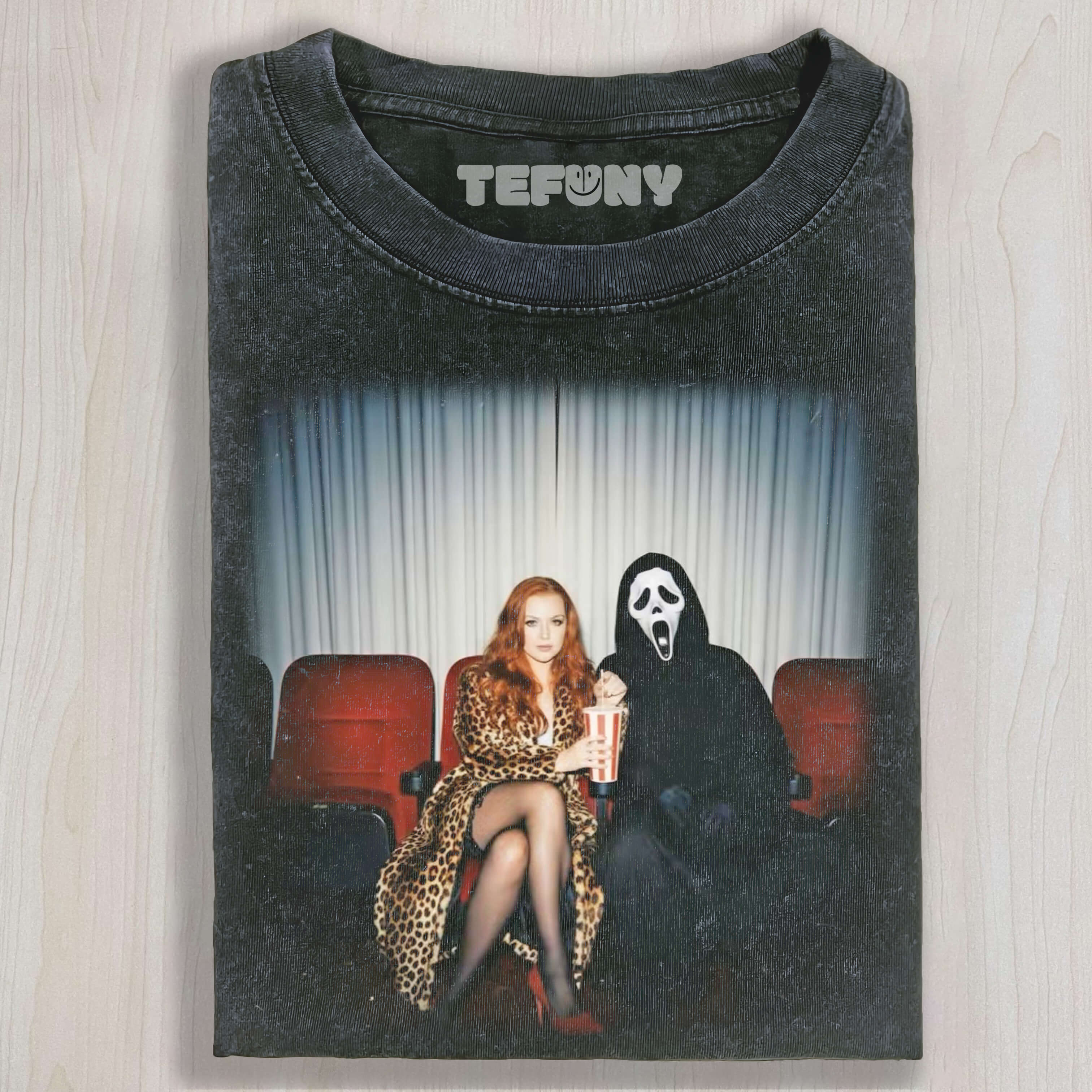 LEOPARD PRINT BEAUTY AND GHOST FACE T-SHIRT