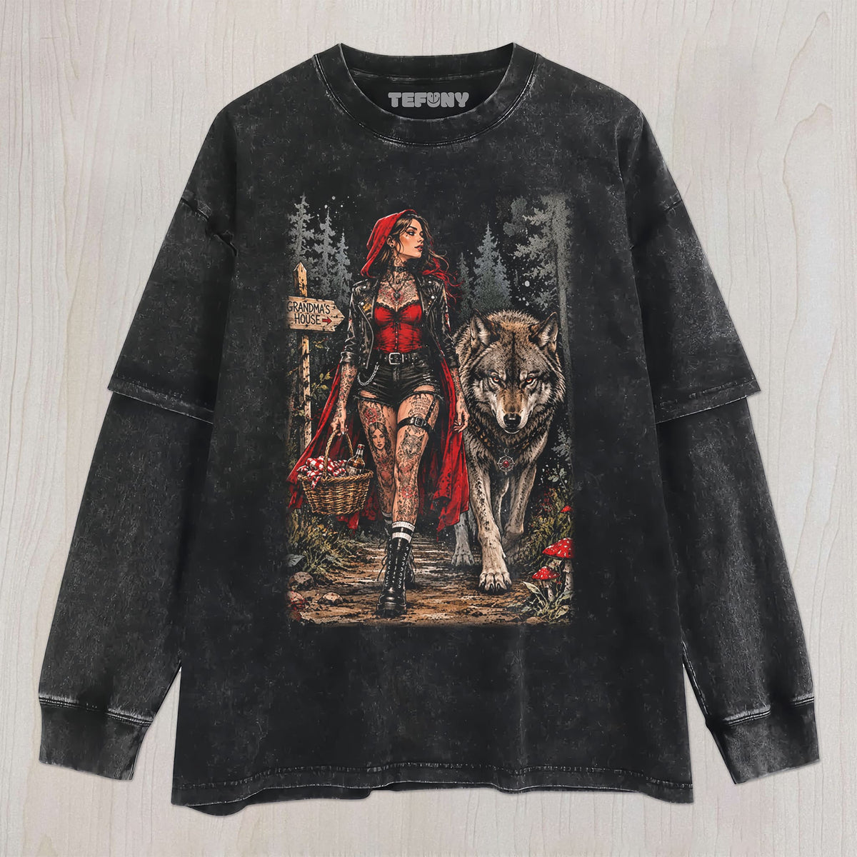 LITTLE RED RIDING HOOD GOTHIC UNISEX TEE, TANK TOP, LAYERED LS, SWEATSHIRT & HOODIE