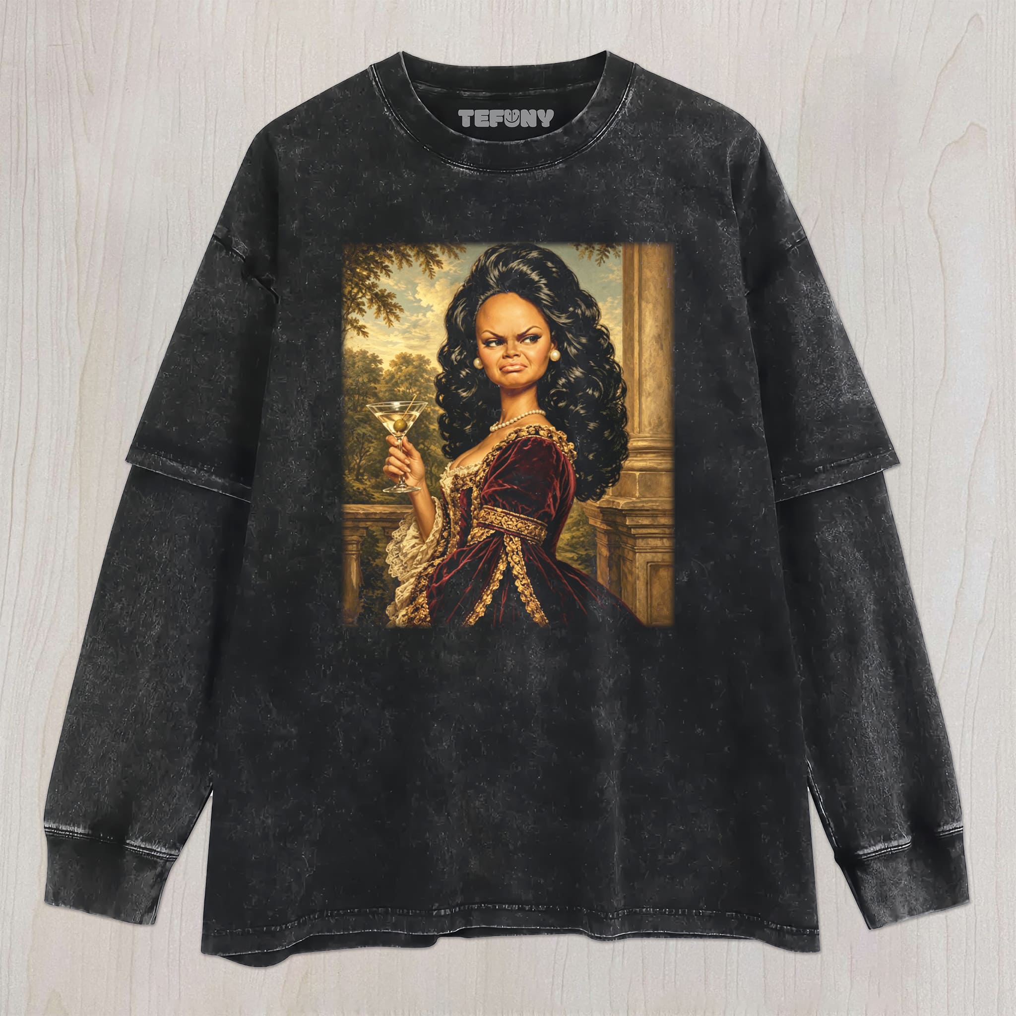LUXE VINTAGE DOLL PORTRAIT UNISEX TEE, TANK TOP, LAYERED LS, SWEATSHIRT & HOODIE