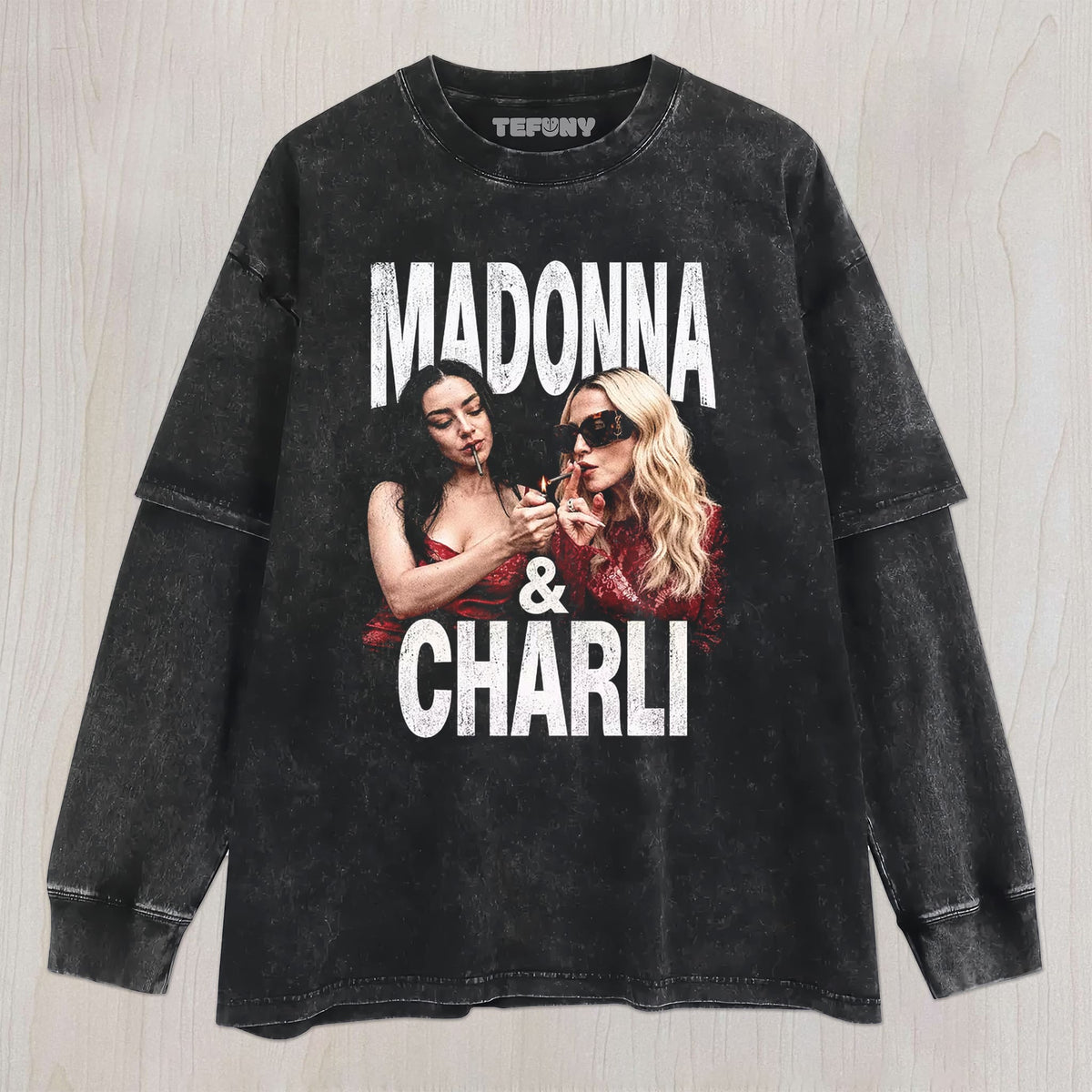 MADONNA & CHARLI XCX V4 UNISEX TEE, TANK TOP, LAYERED LS, SWEATSHIRT & HOODIE