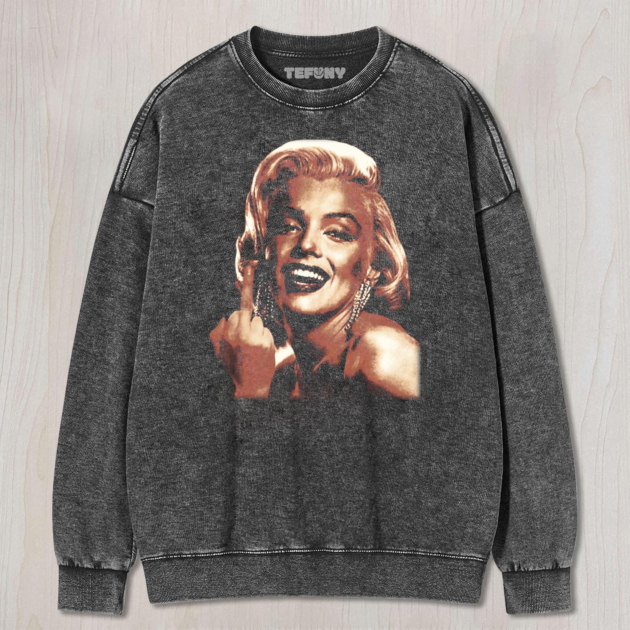 MARILYN MONROE MIDDLE FINGER UNISEX TEE, TANK TOP, LAYERED LS, SWEATSHIRT & HOODIE