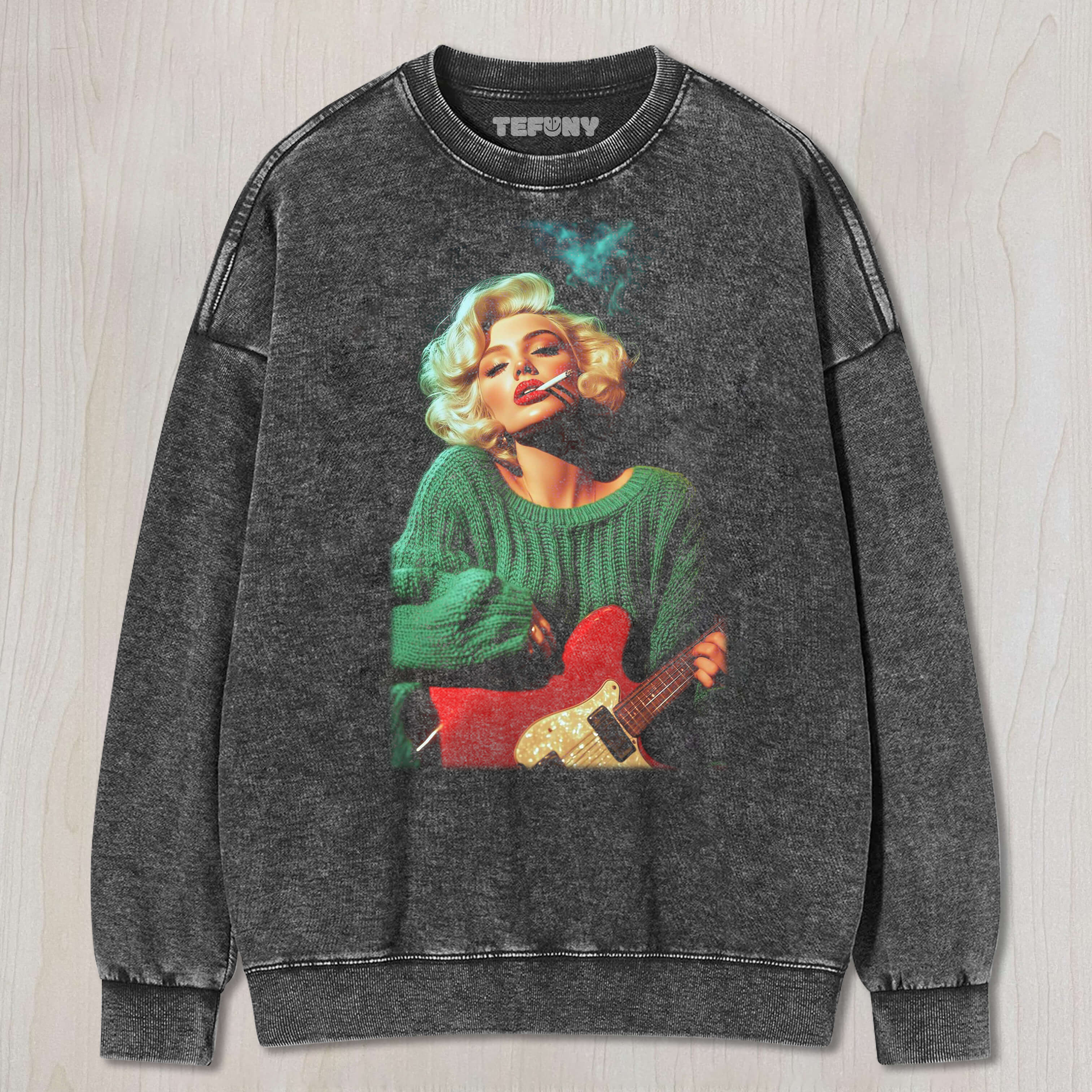 MARILYN MONROE HOLDING A GUITAR TEE & SWEAT & HOOD