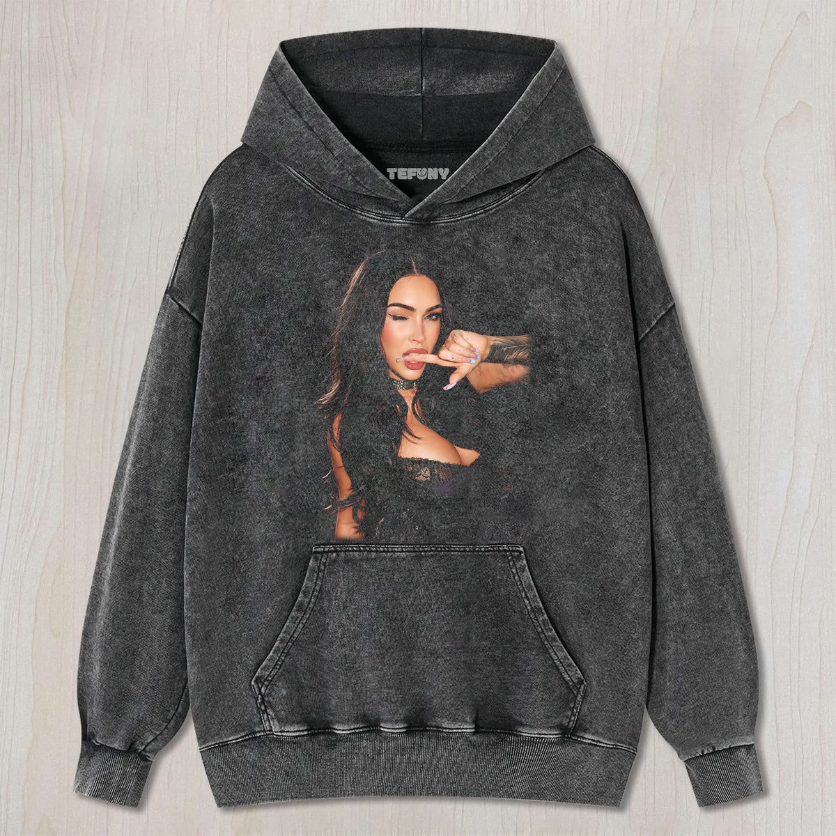 MEGAN FOX BITES FINGERS UNISEX TEE, TANK TOP, LAYERED LS, SWEATSHIRT & HOODIE