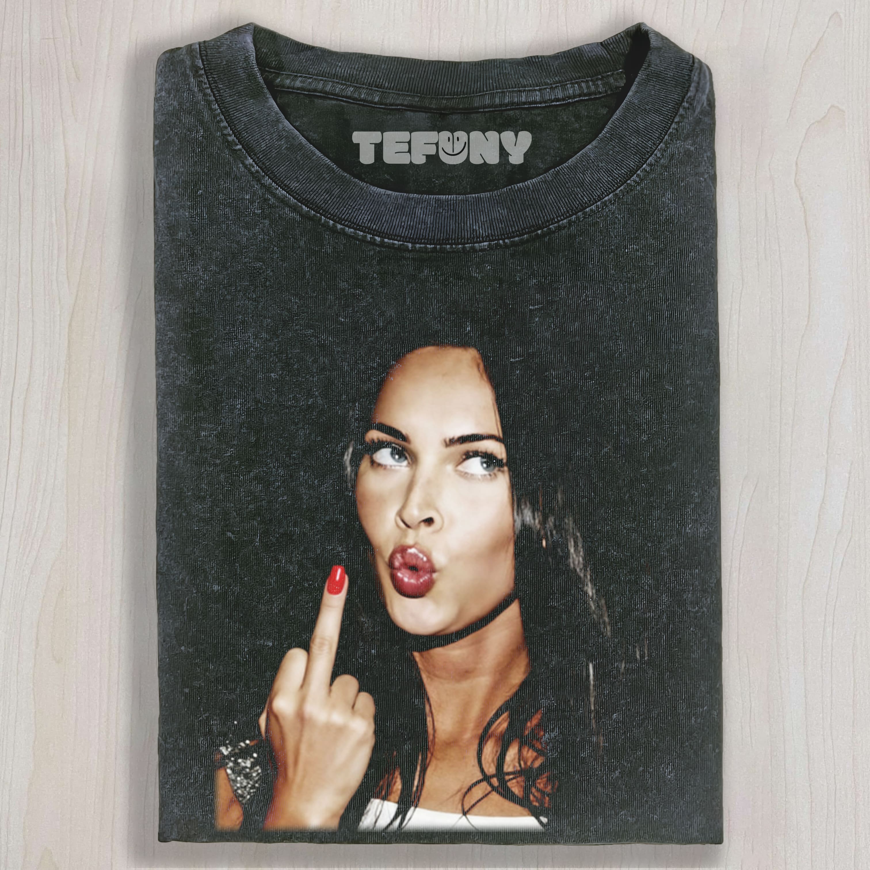 MEGAN FOX MIDDLE FINGER UNISEX TEE, TANK TOP, LAYERED LS, SWEATSHIRT & HOODIE