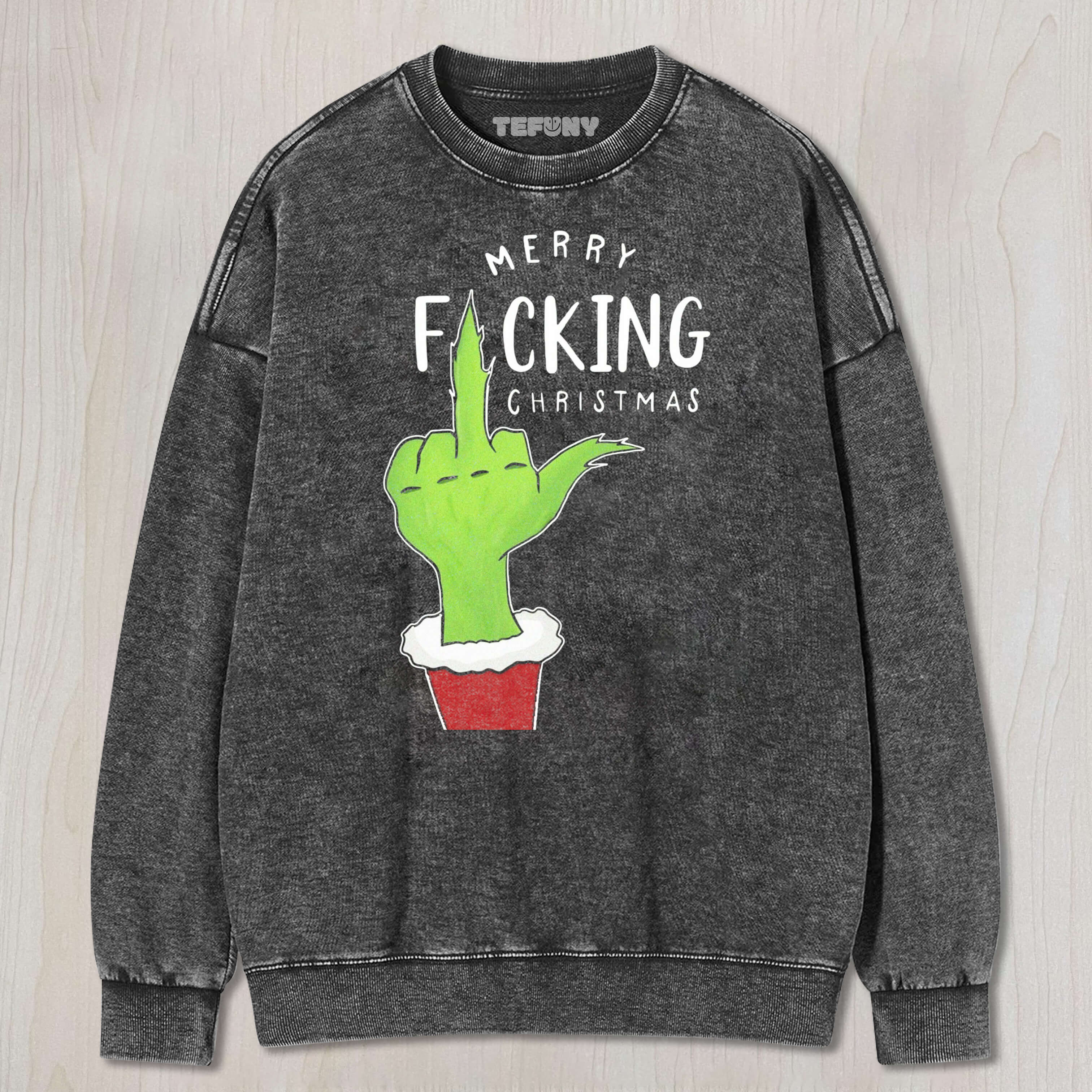 MERRY CHRISTMAS, MIDDLE FINGER TEE & SWEAT & HOOD