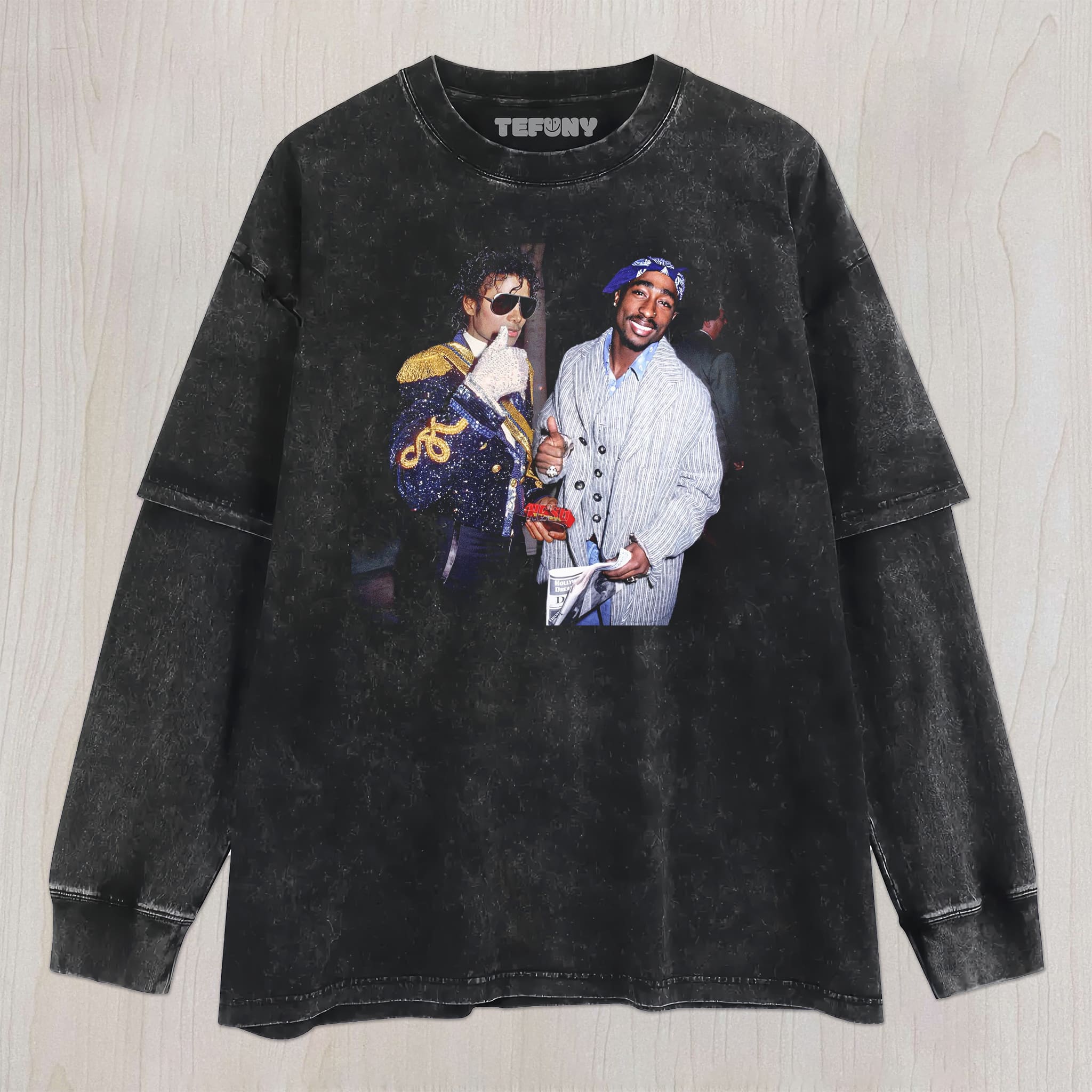 MICHAEL JACKSON AND TUPAC UNISEX TEE, TANK TOP, LAYERED LS, SWEATSHIRT & HOODIE
