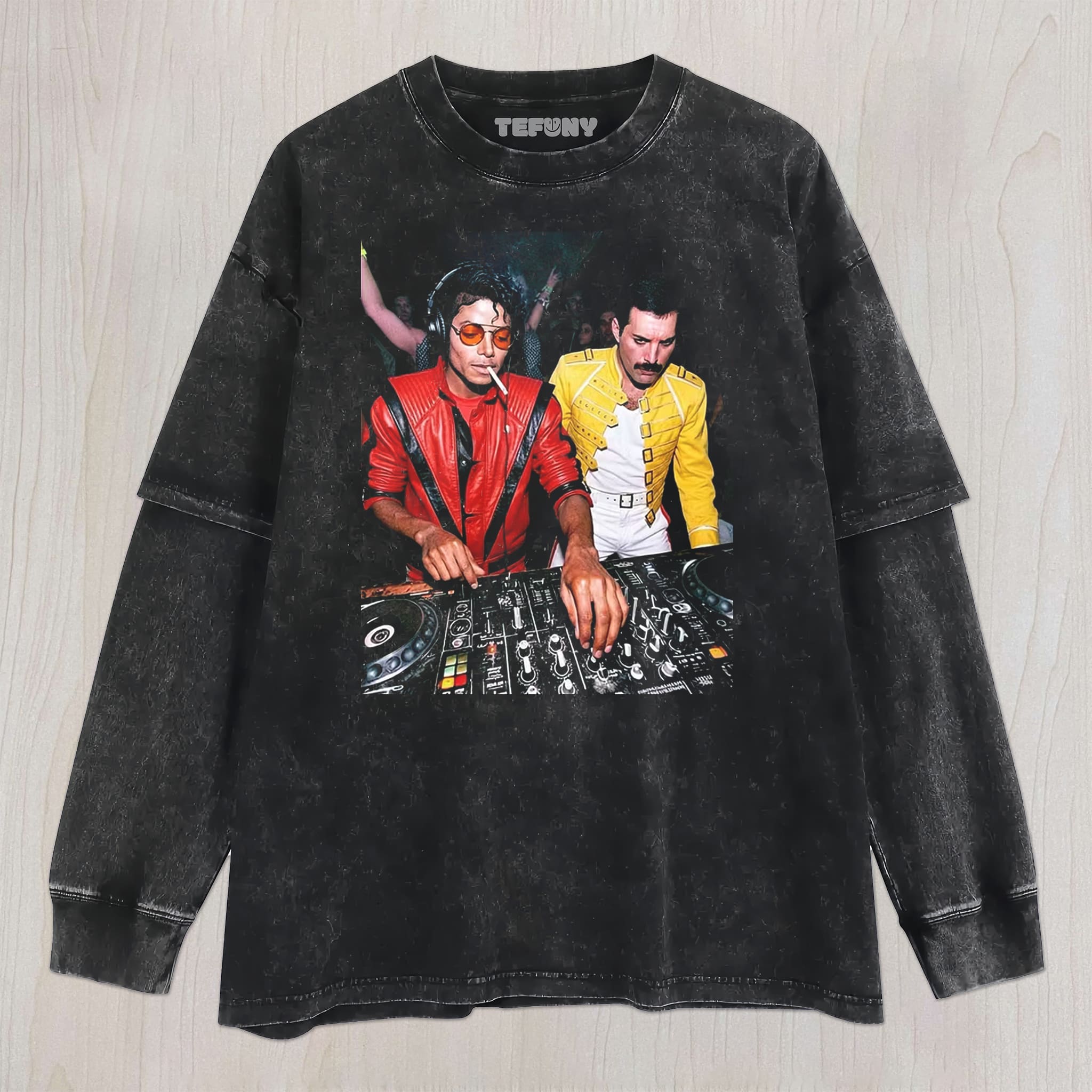 MICHAEL JACKSON & FREDDIE MERCURY V2 UNISEX TEE, TANK TOP, LAYERED LS, SWEATSHIRT & HOODIE