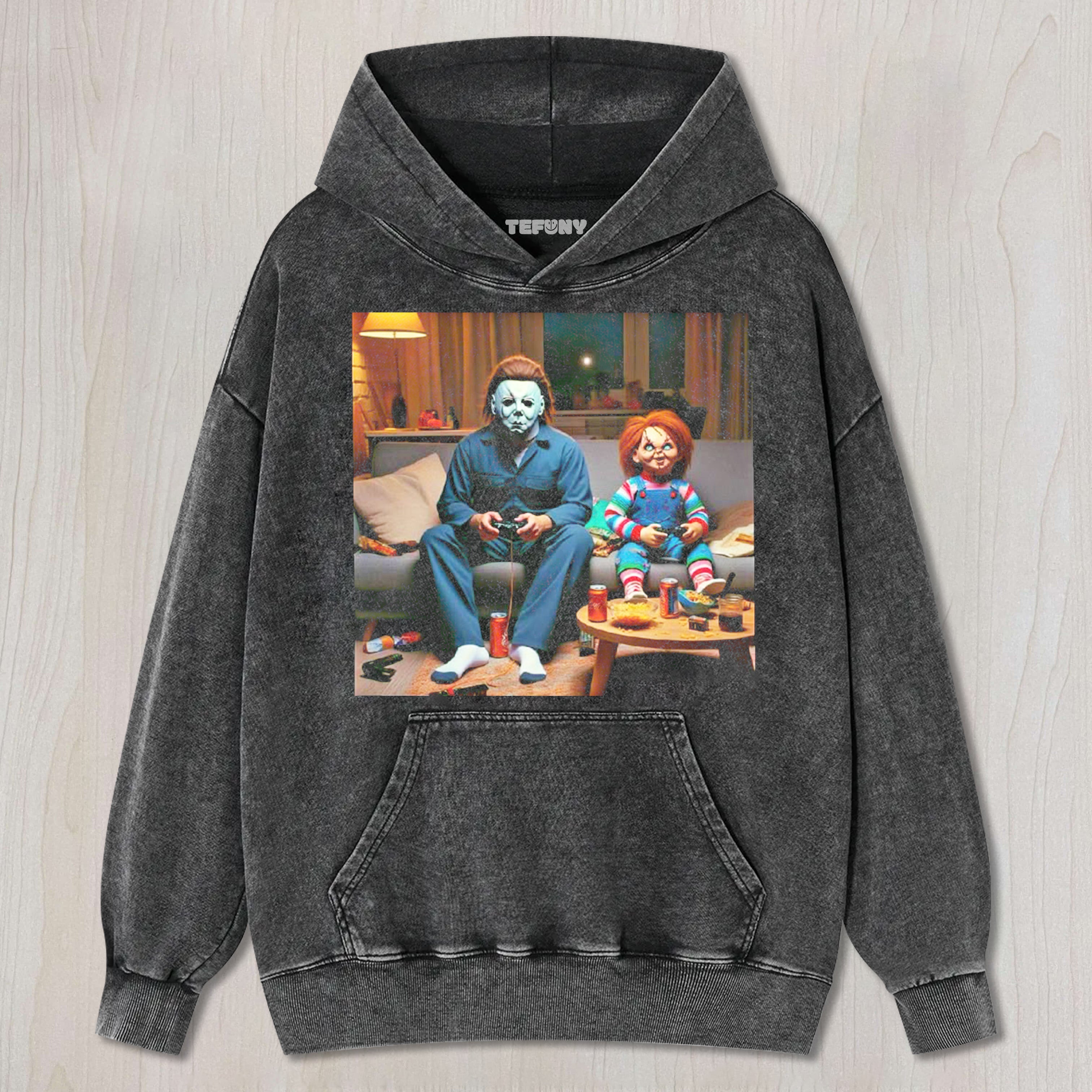 MICHAEL MYERS AND CHUCKY ARE PLAYING GAMES T-SHIRT