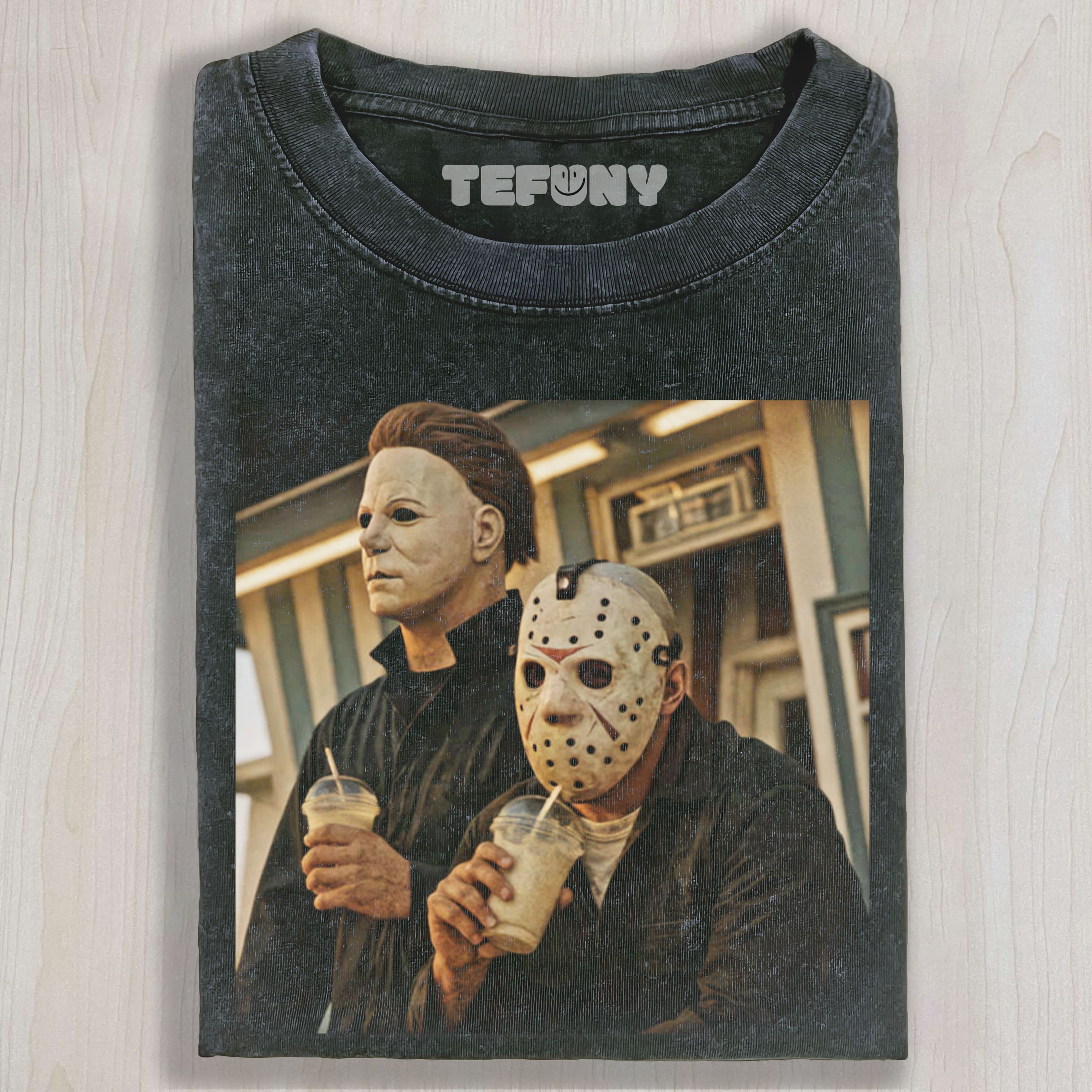 MICHAEL MYERS AND JASON V2 UNISEX TEE, TANK TOP, LAYERED LS, SWEATSHIRT & HOODIE
