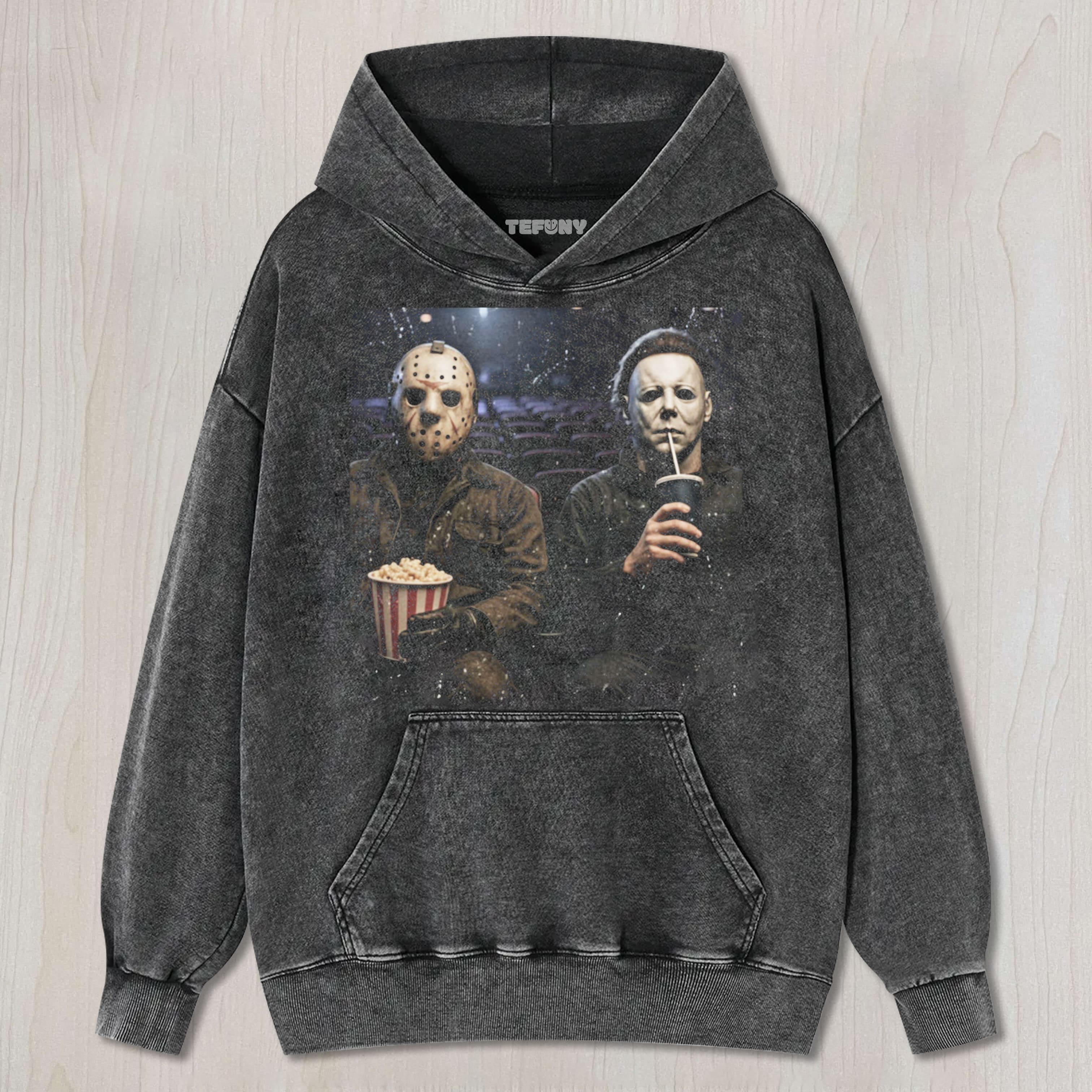 MICHAEL MYERS AND JASON V3 UNISEX TEE, TANK TOP, LAYERED LS, SWEATSHIRT & HOODIE