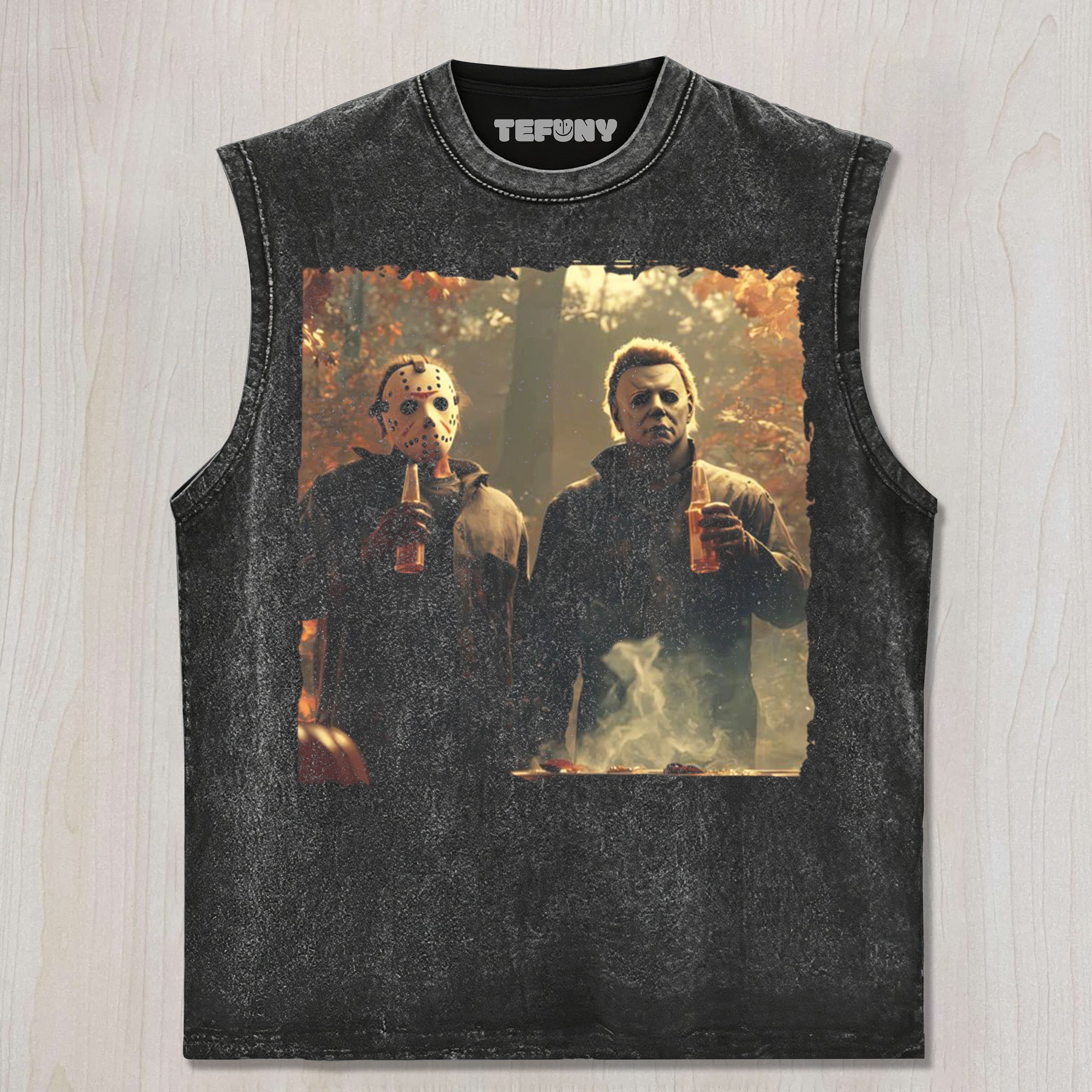 MICHAEL MYERS AND JASON V5 UNISEX TEE, TANK TOP, LAYERED LS, SWEATSHIRT & HOODIE