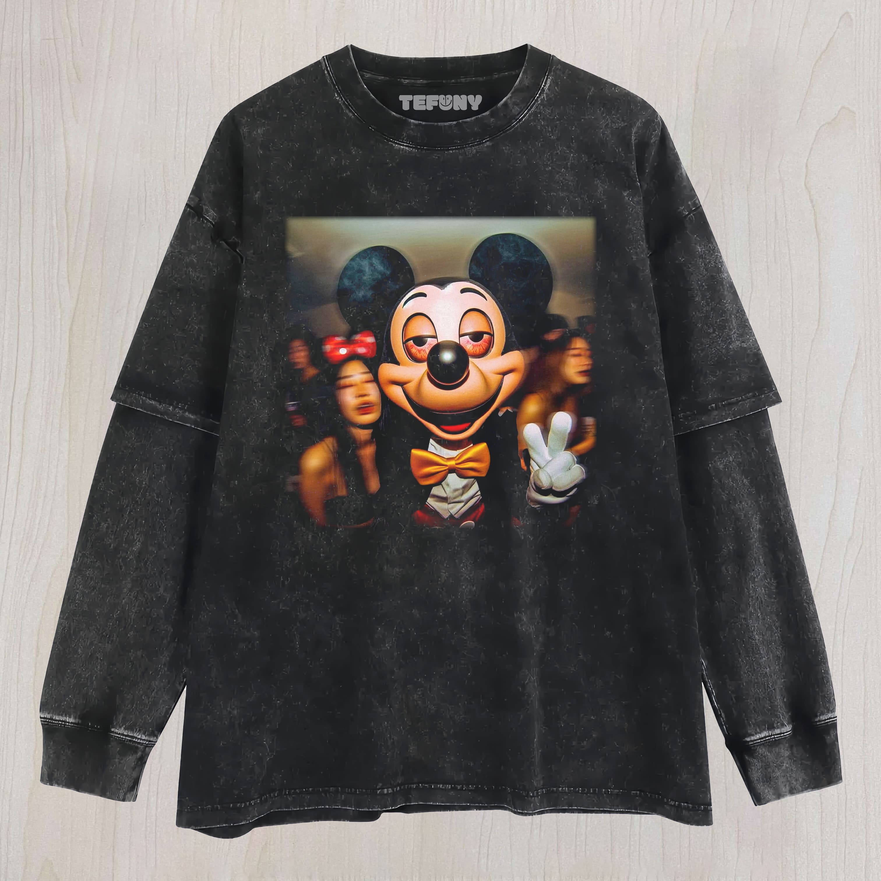 MICKEY MOUSE AT THE PARTY LAYERED LONG SLEEVE