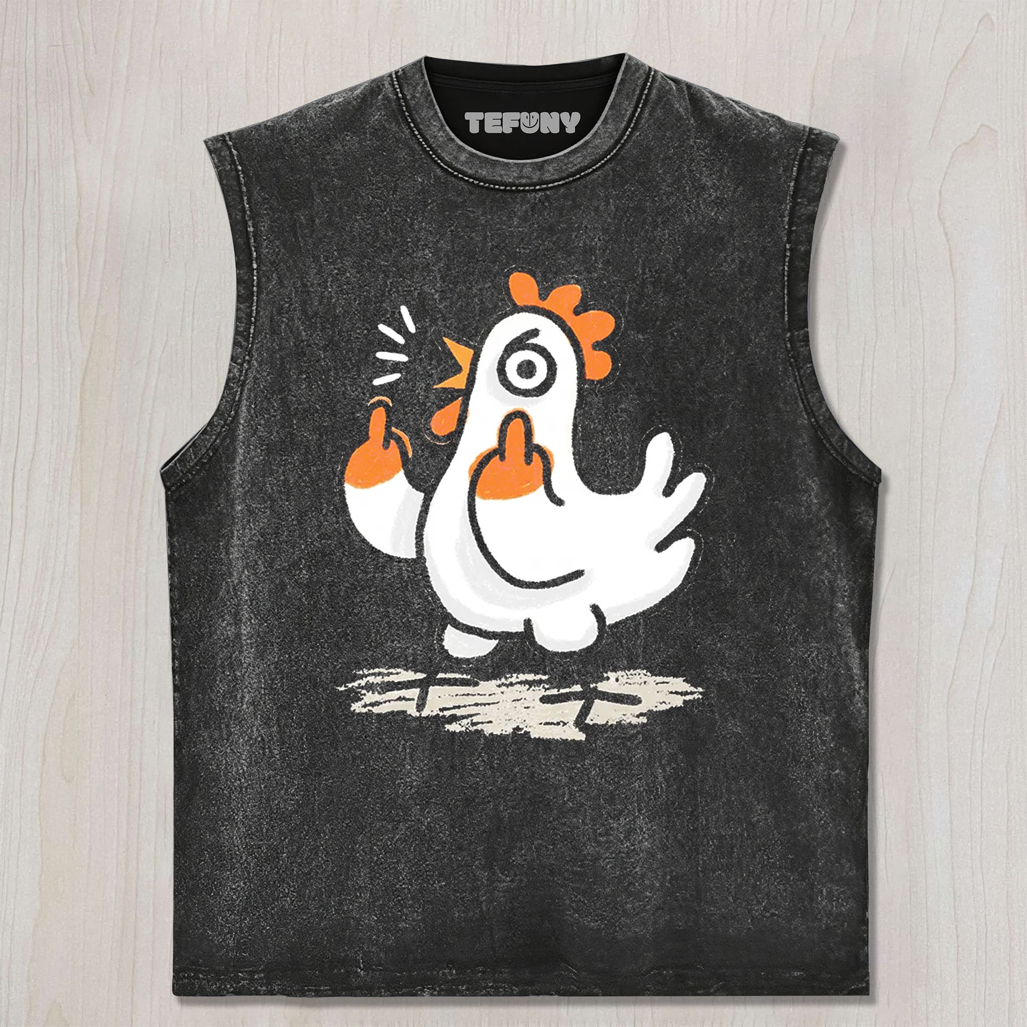 MIDDLE FINGER CHICKEN UNISEX TEE, TANK TOP, LAYERED LS, SWEATSHIRT & HOODIE
