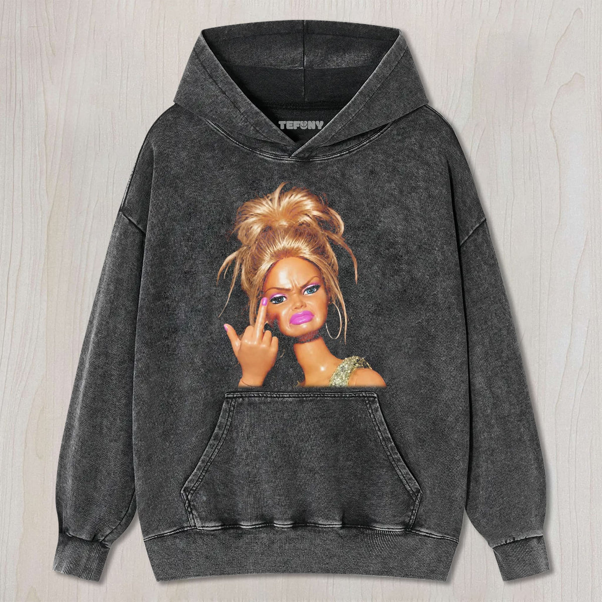 MIDDLE FINGER DOLL FUNNY UNISEX TEE, TANK TOP, LAYERED LS, SWEATSHIRT & HOODIE