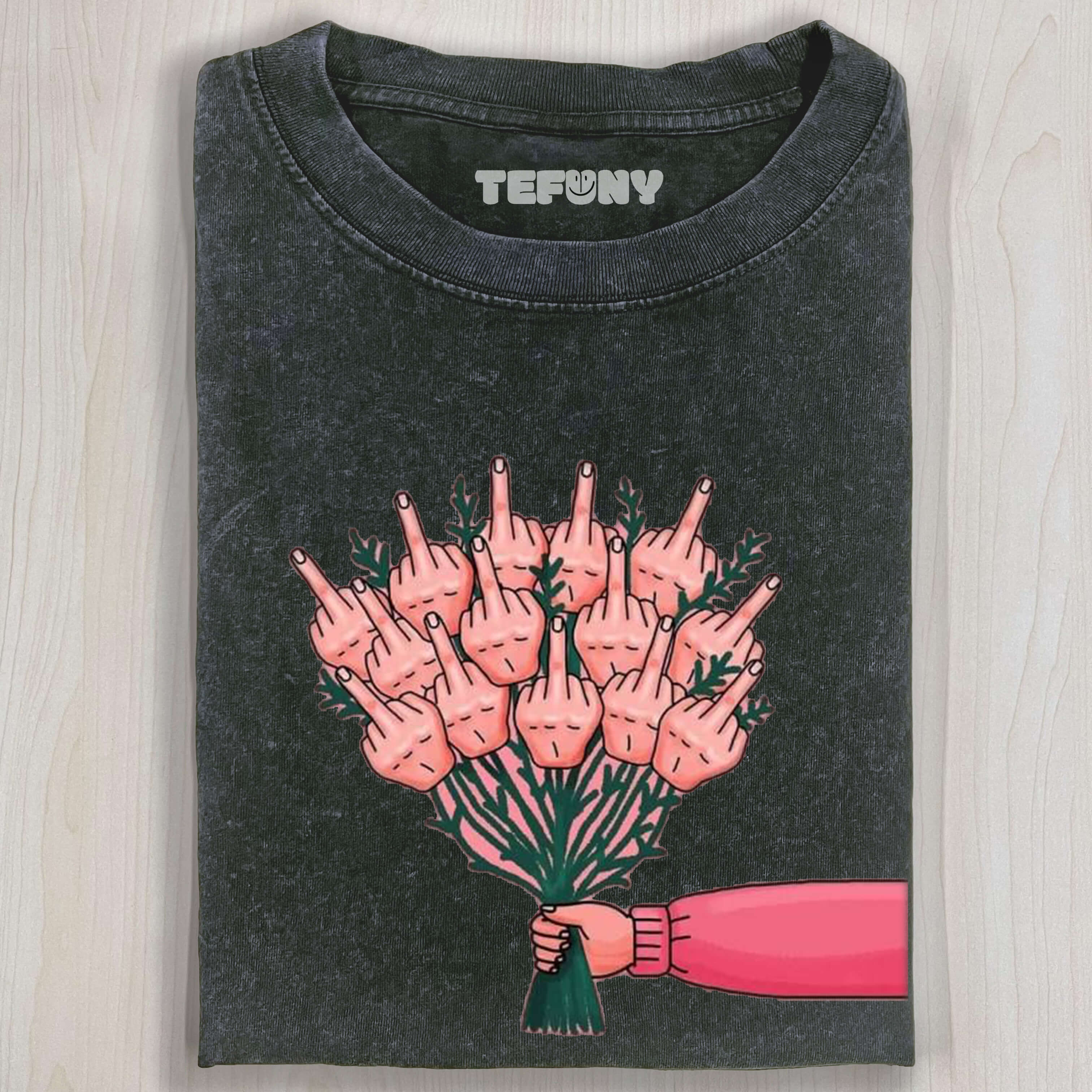 MIDDLE FINGER FLOWER T-SHIRT