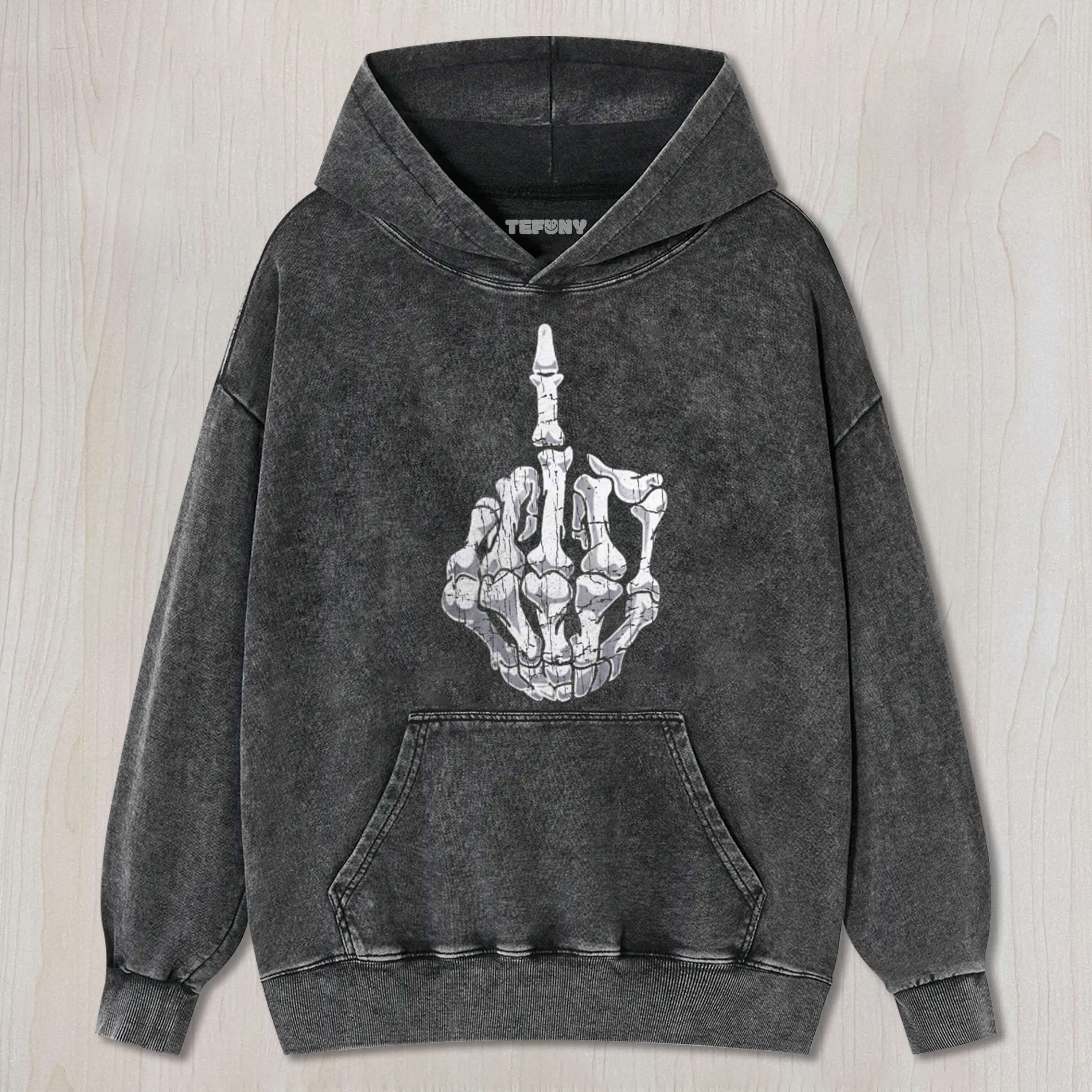 MIDDLE FINGER SKELETON TEE & SWEAT & HOOD