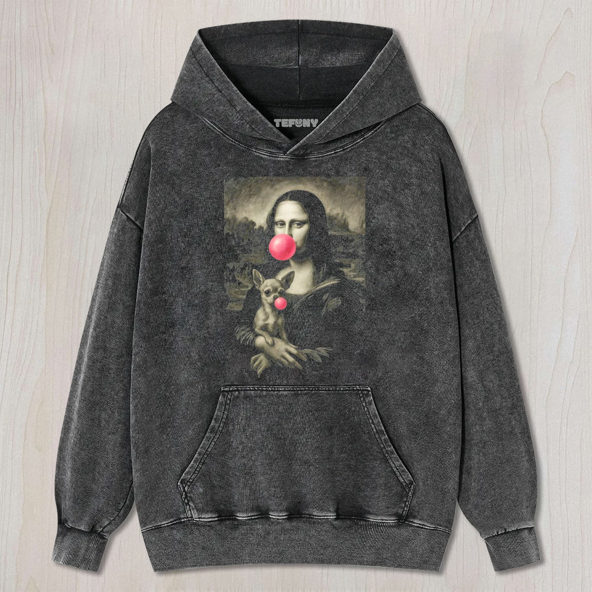 MONA LISA BLOWING BUBBLES UNISEX TEE, TANK TOP, LAYERED LS, SWEATSHIRT & HOODIE
