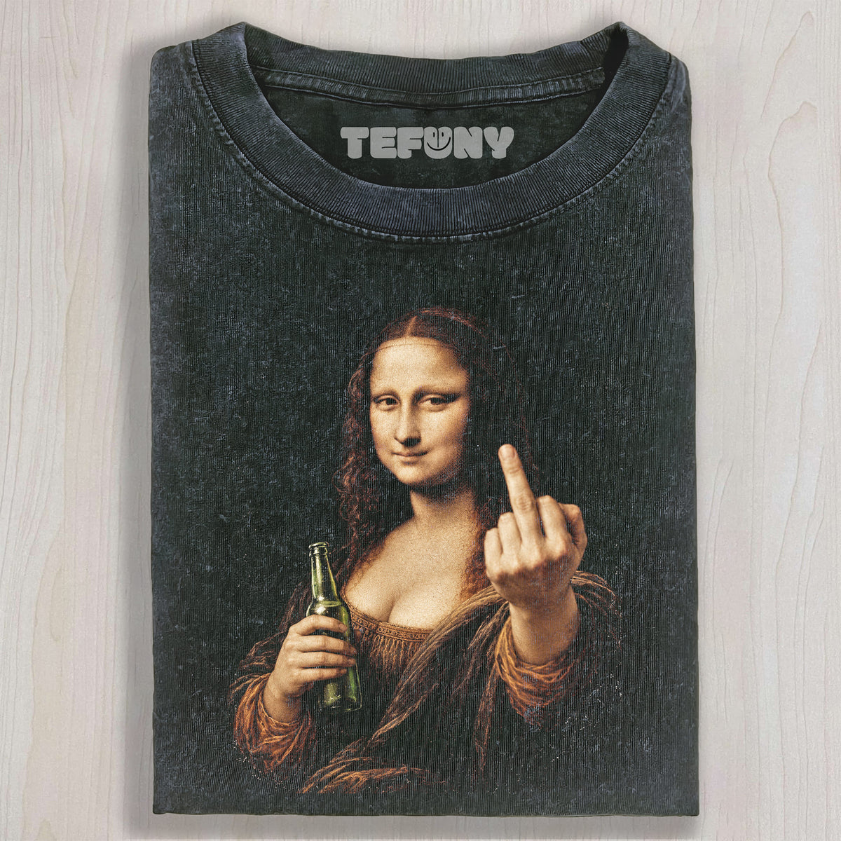 MONA LISA MIDDLE FINGER UNISEX TEE, TANK TOP, LAYERED LS, SWEATSHIRT & HOODIE