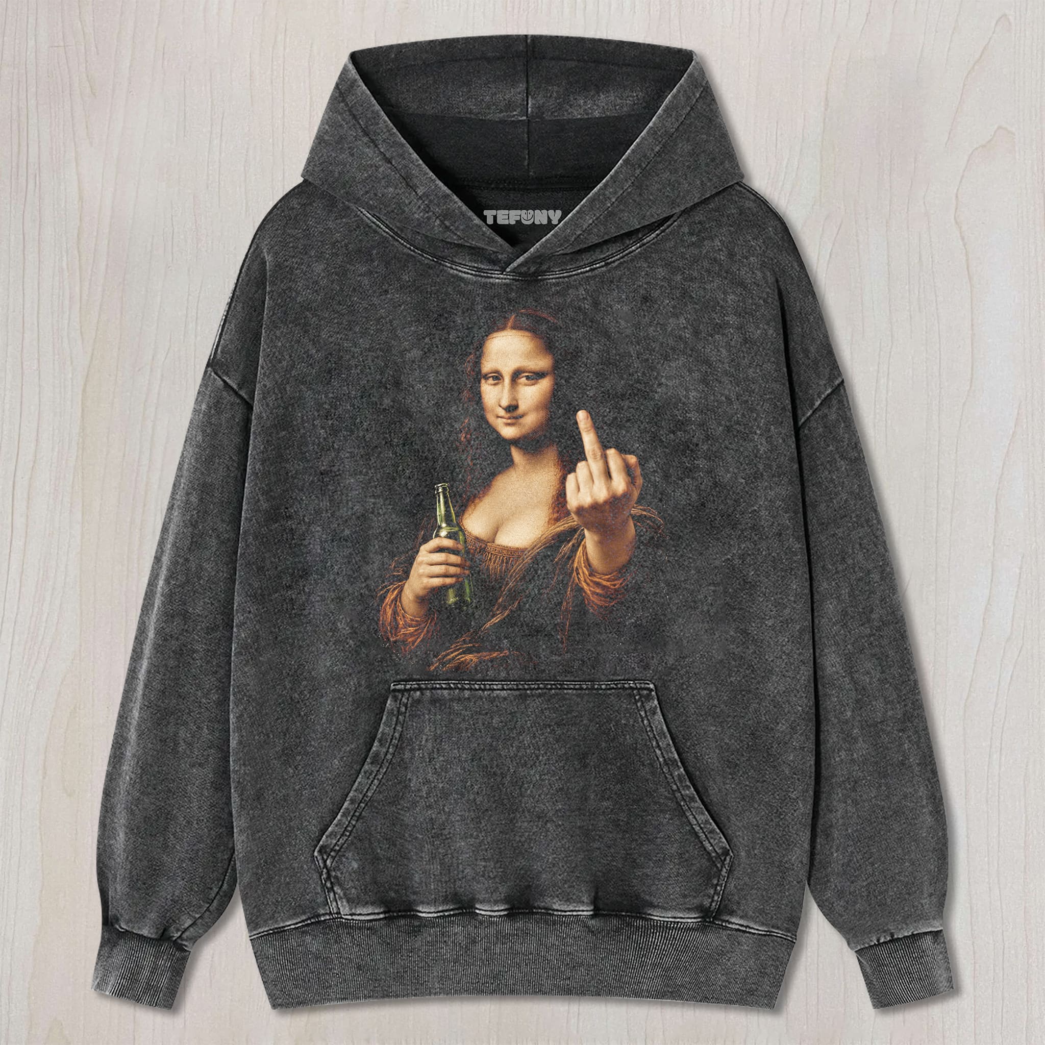 MONA LISA MIDDLE FINGER UNISEX TEE, TANK TOP, LAYERED LS, SWEATSHIRT & HOODIE