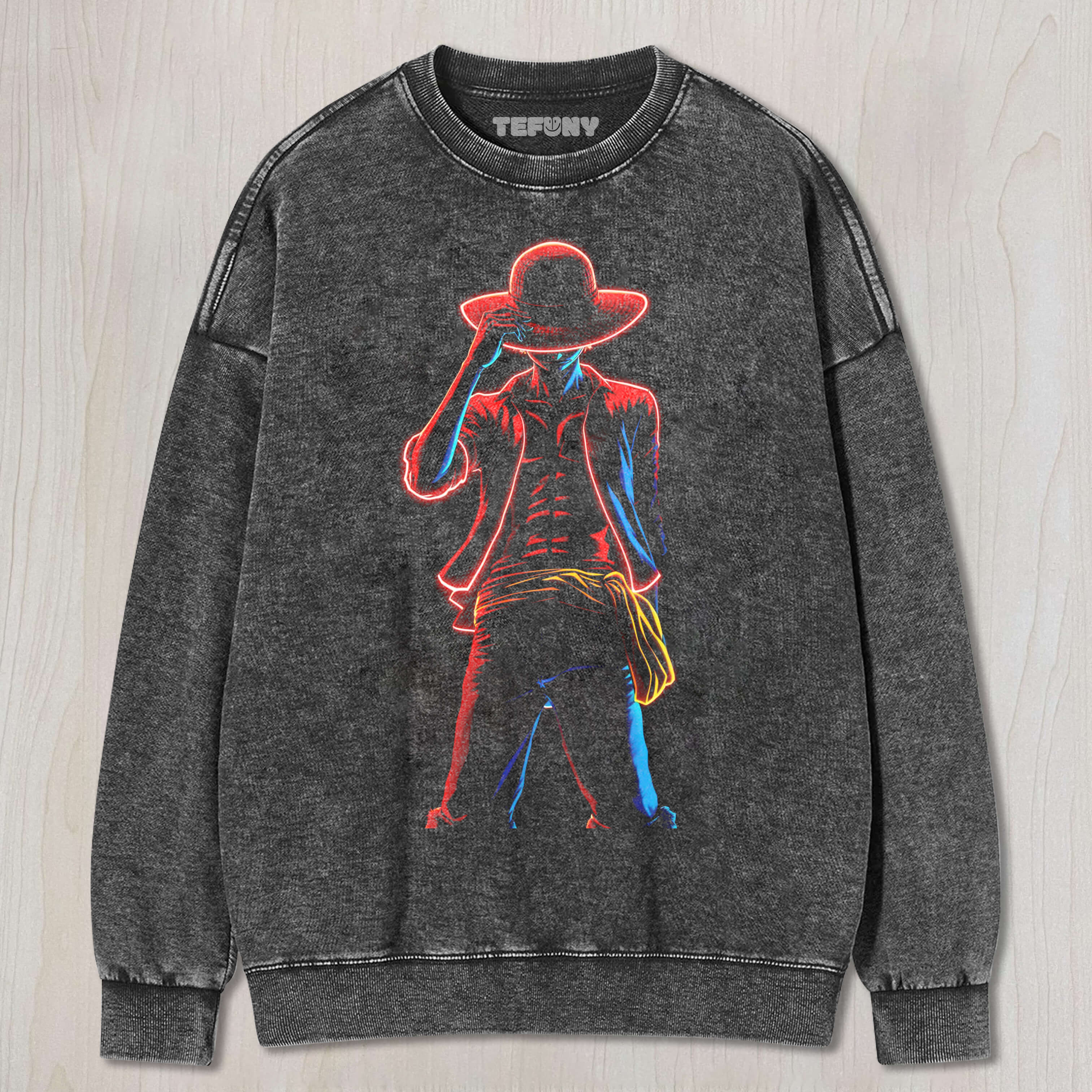 MONKEY D. LUFFY WITH RED GLOWING LINES T-SHIRT