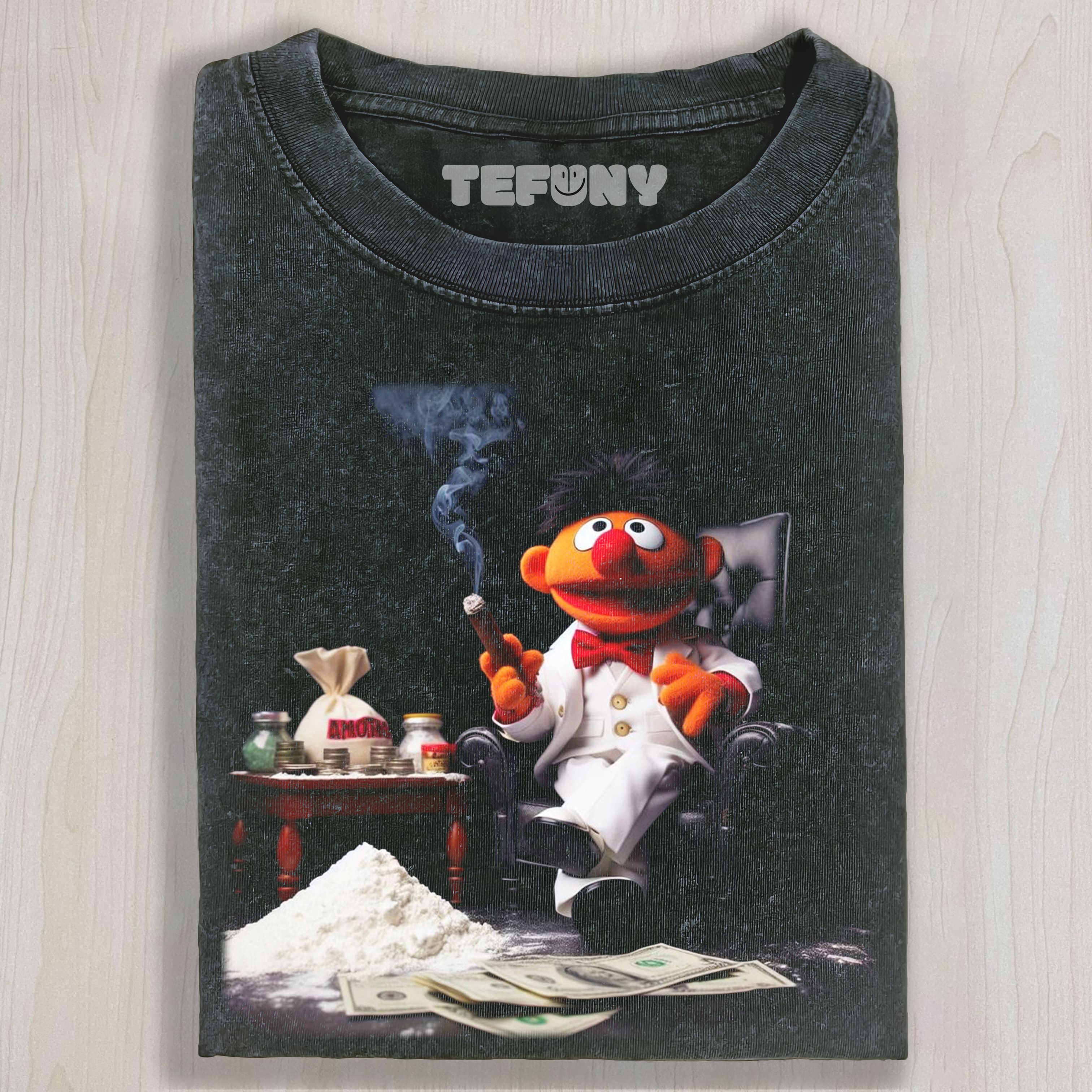MUPPET HOLDING A CIGAR UNISEX TEE, TANK TOP, LAYERED LS, SWEATSHIRT & HOODIE