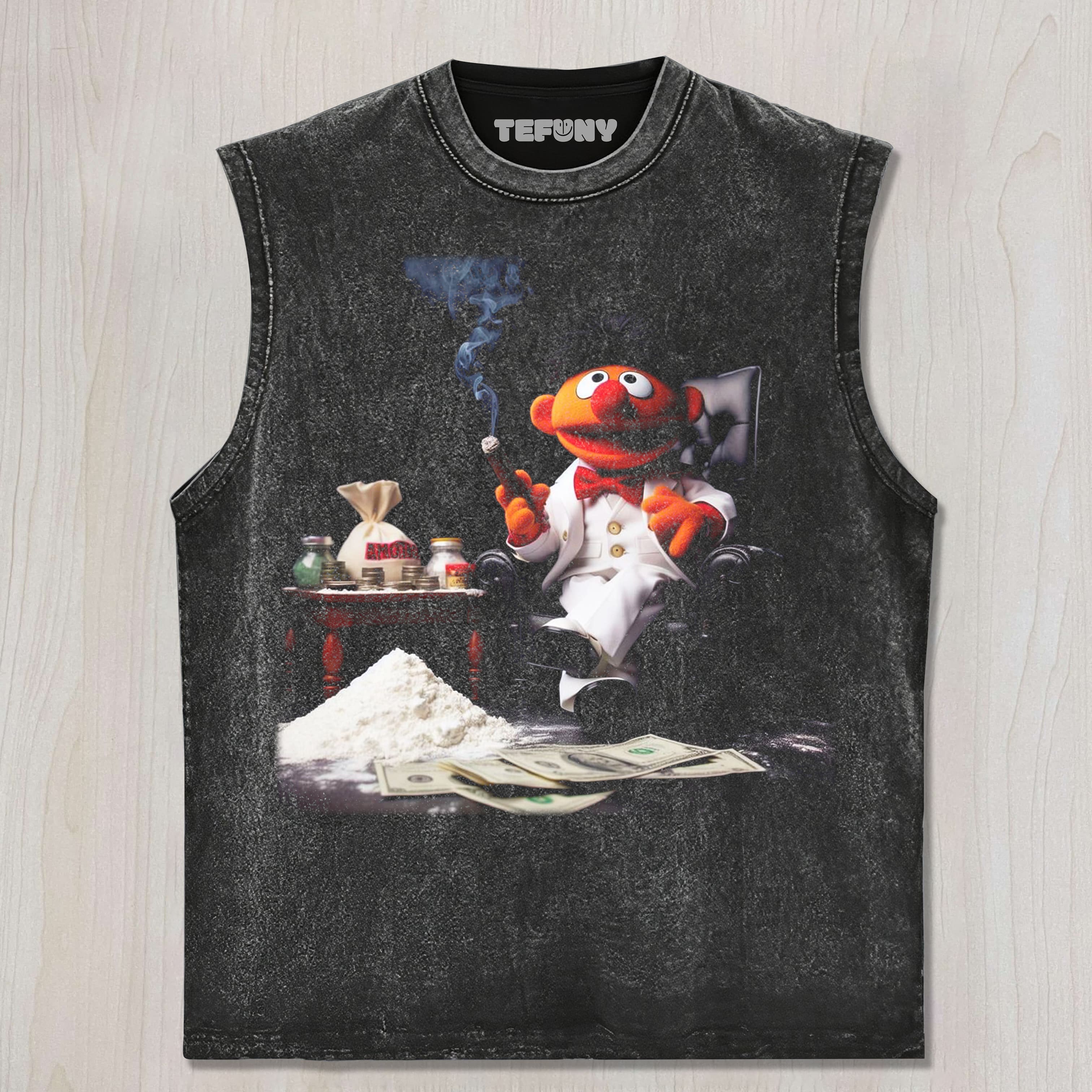 MUPPET HOLDING A CIGAR UNISEX TEE, TANK TOP, LAYERED LS, SWEATSHIRT & HOODIE