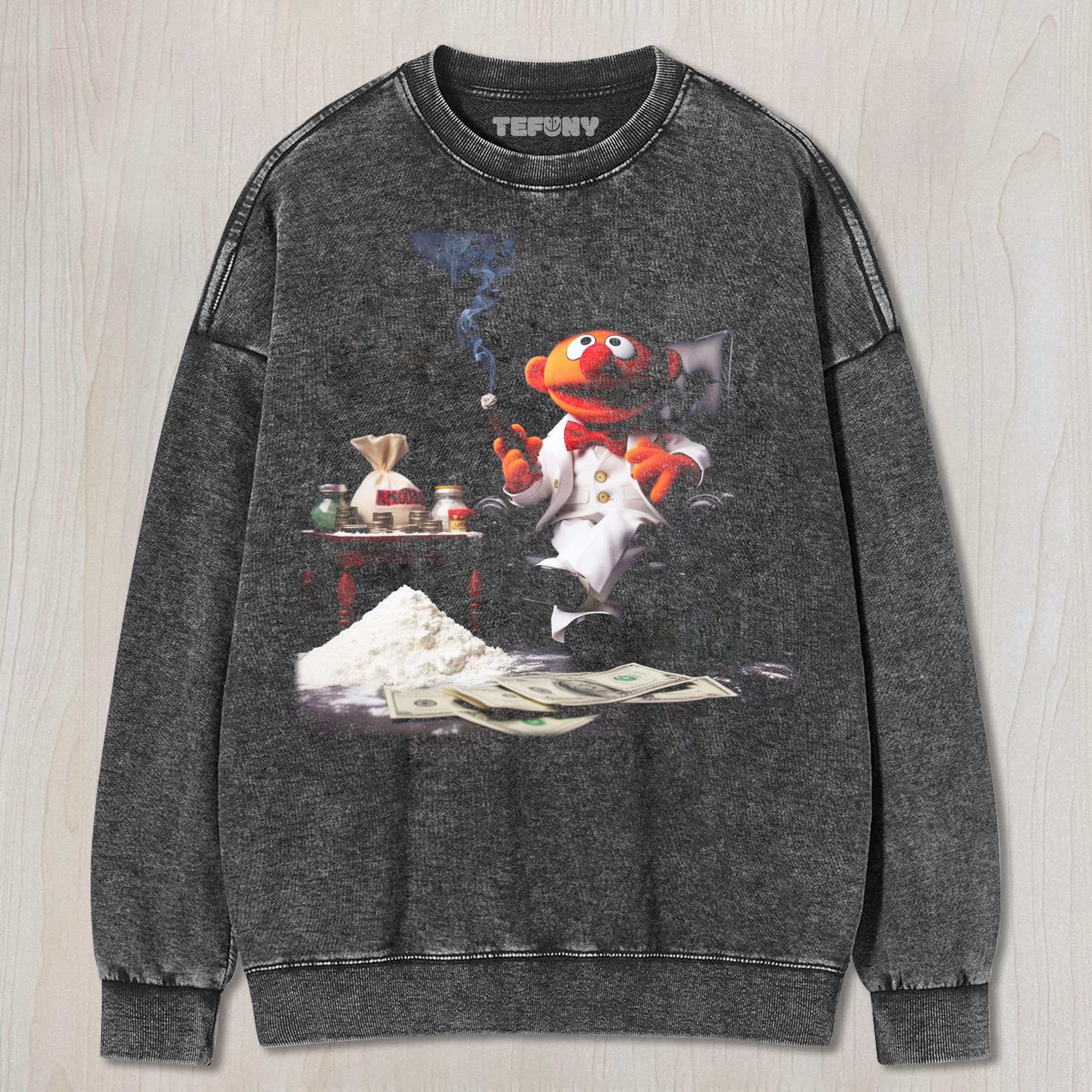 MUPPET HOLDING A CIGAR UNISEX TEE, TANK TOP, LAYERED LS, SWEATSHIRT & HOODIE